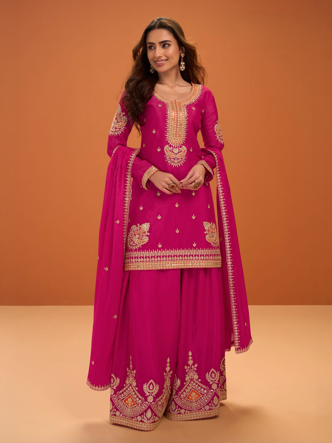 Amaira Silk Straight Palazzo Suit
