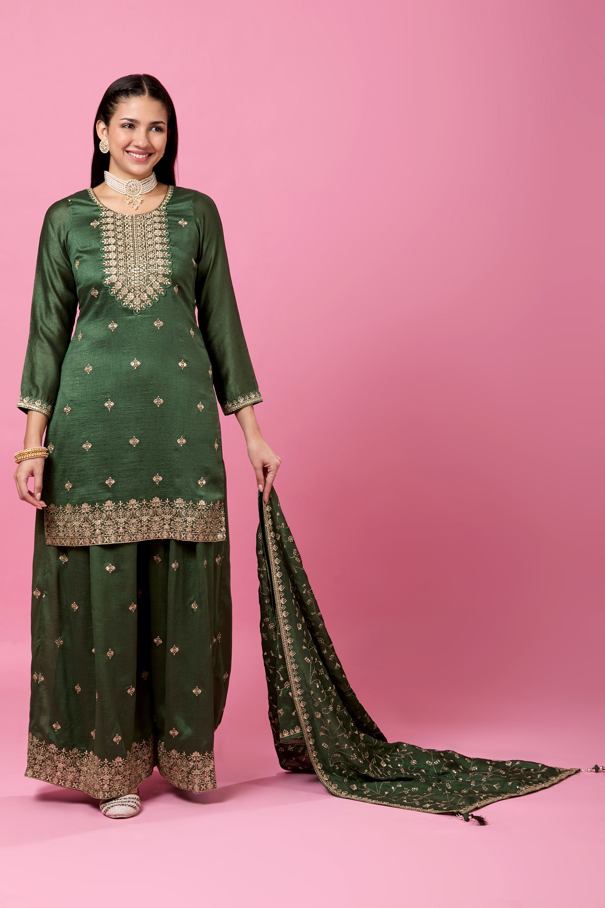 Rajata Plazzo Suit - Roop Darshan