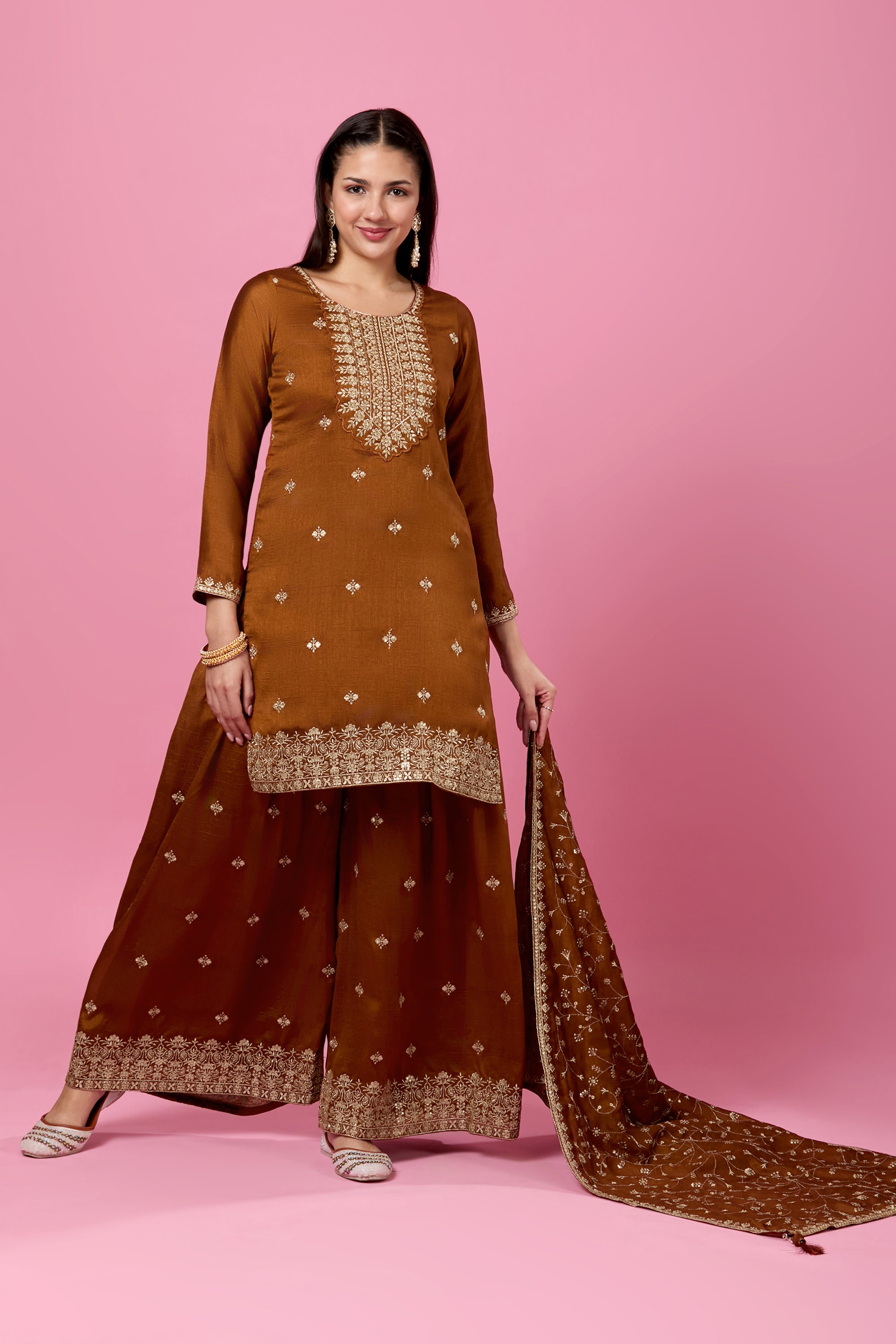 Rajata Plazzo Suit - Roop Darshan