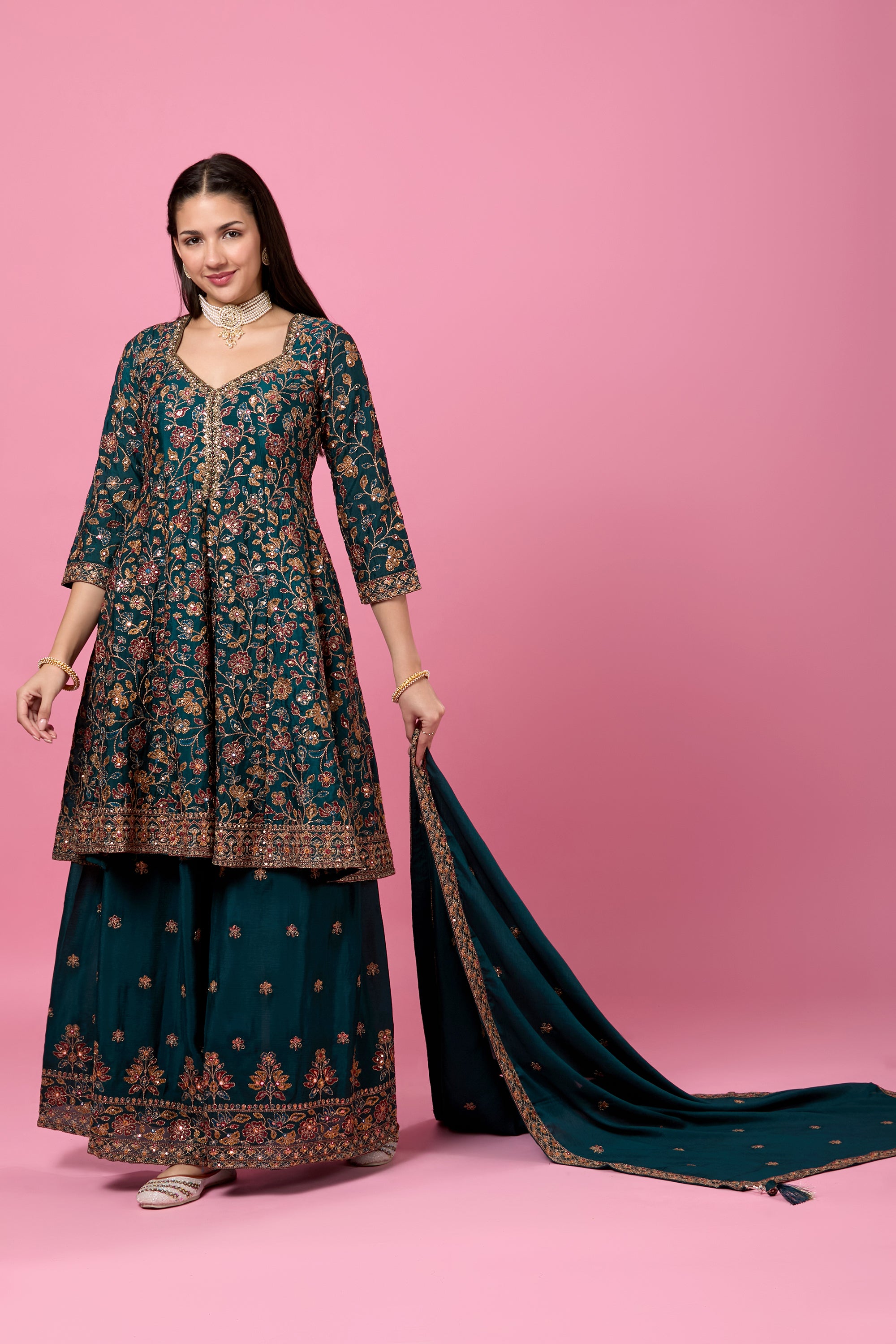 Anjali Plazzo Suit - Roop Darshan