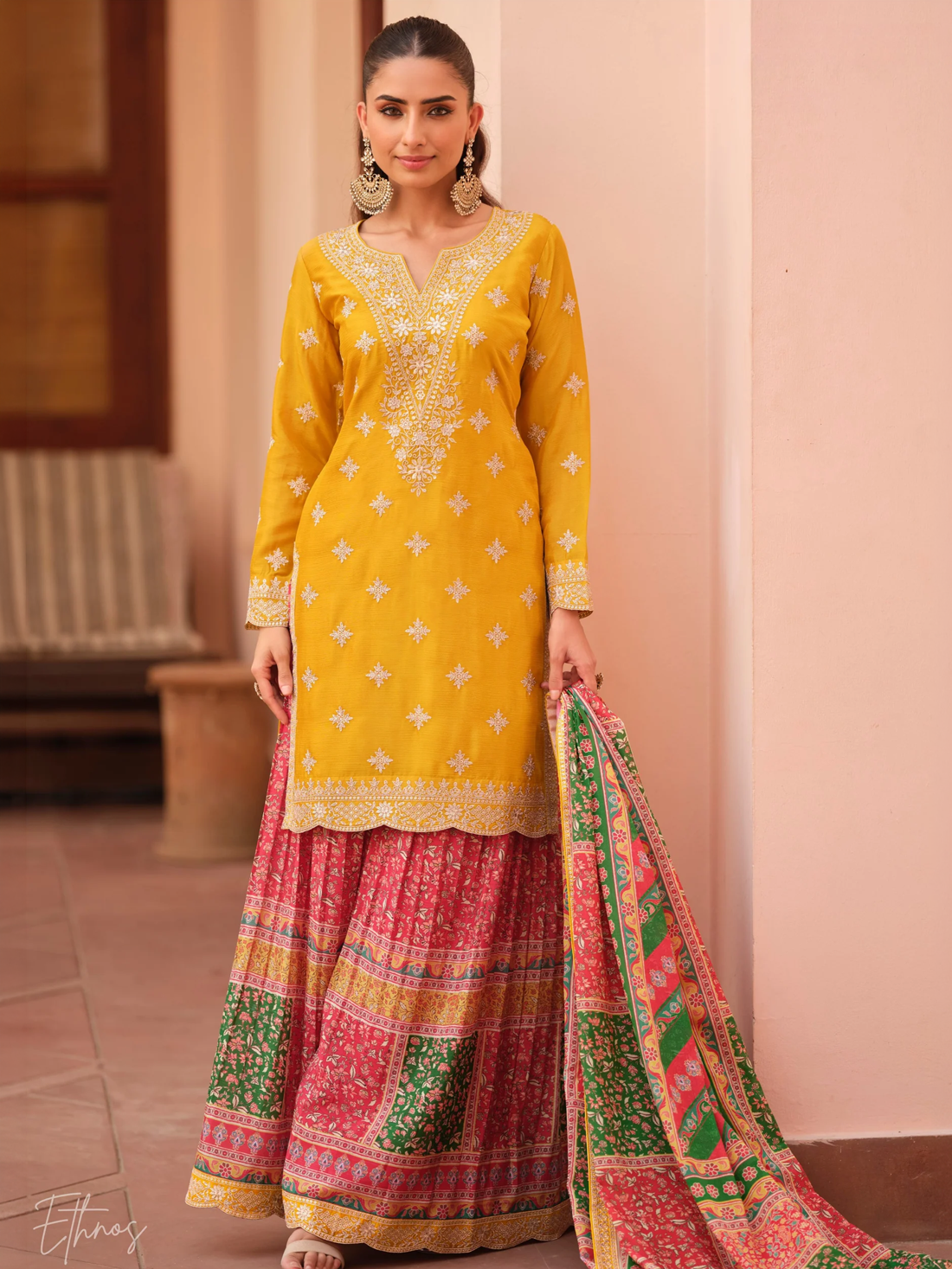 Nafisha Silk Zari Palazzo Suit