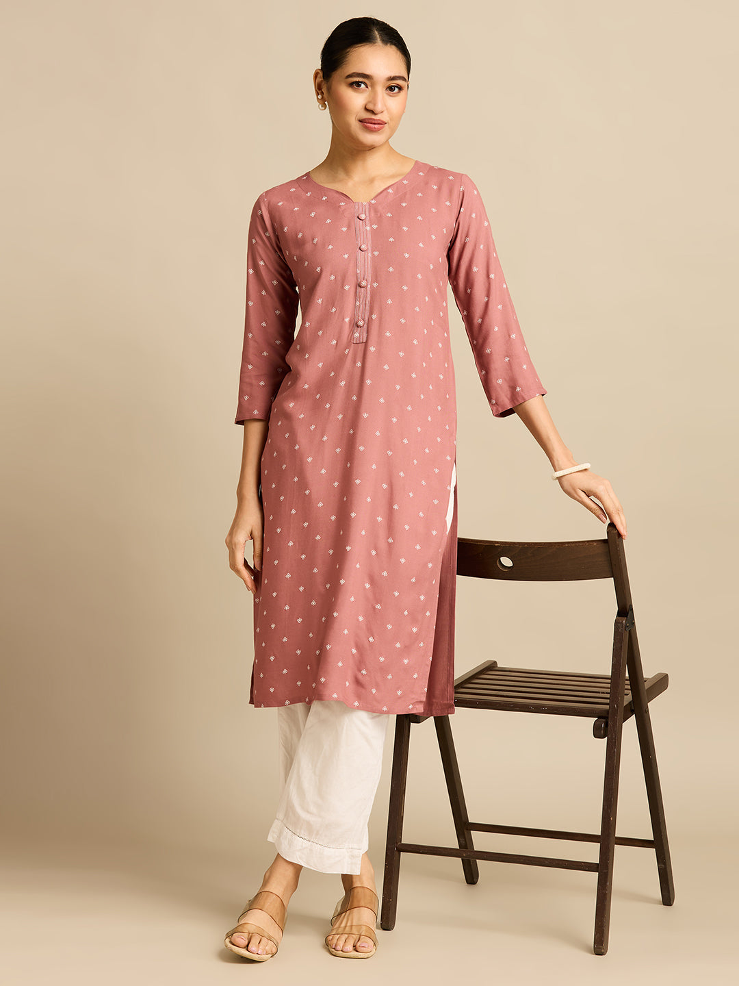 Elina Printed Straight-cut Kurti