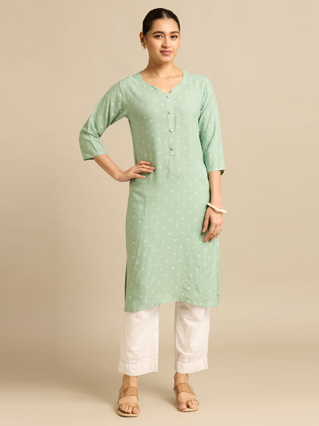 Elina Printed Straight-cut Kurti