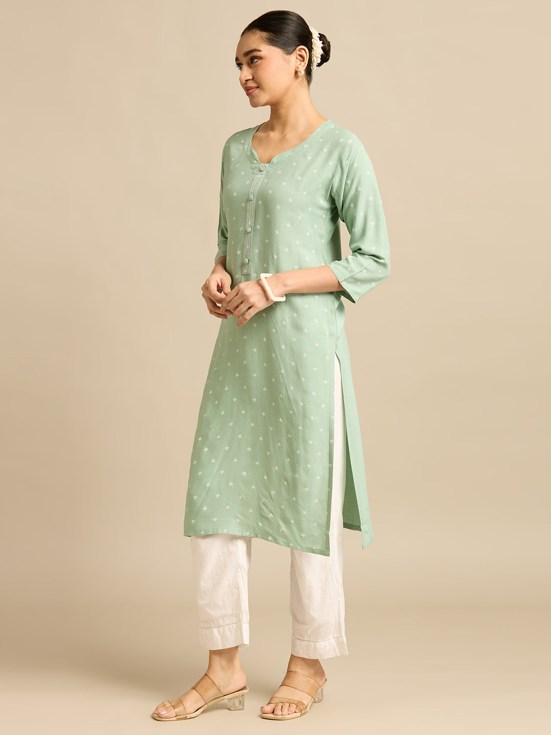 Elina Printed Straight-cut Kurti