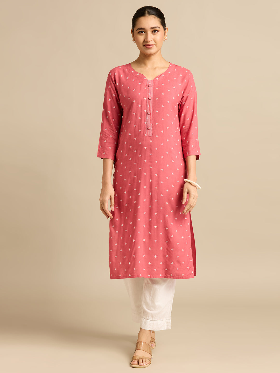 Elina Printed Straight-cut Kurti