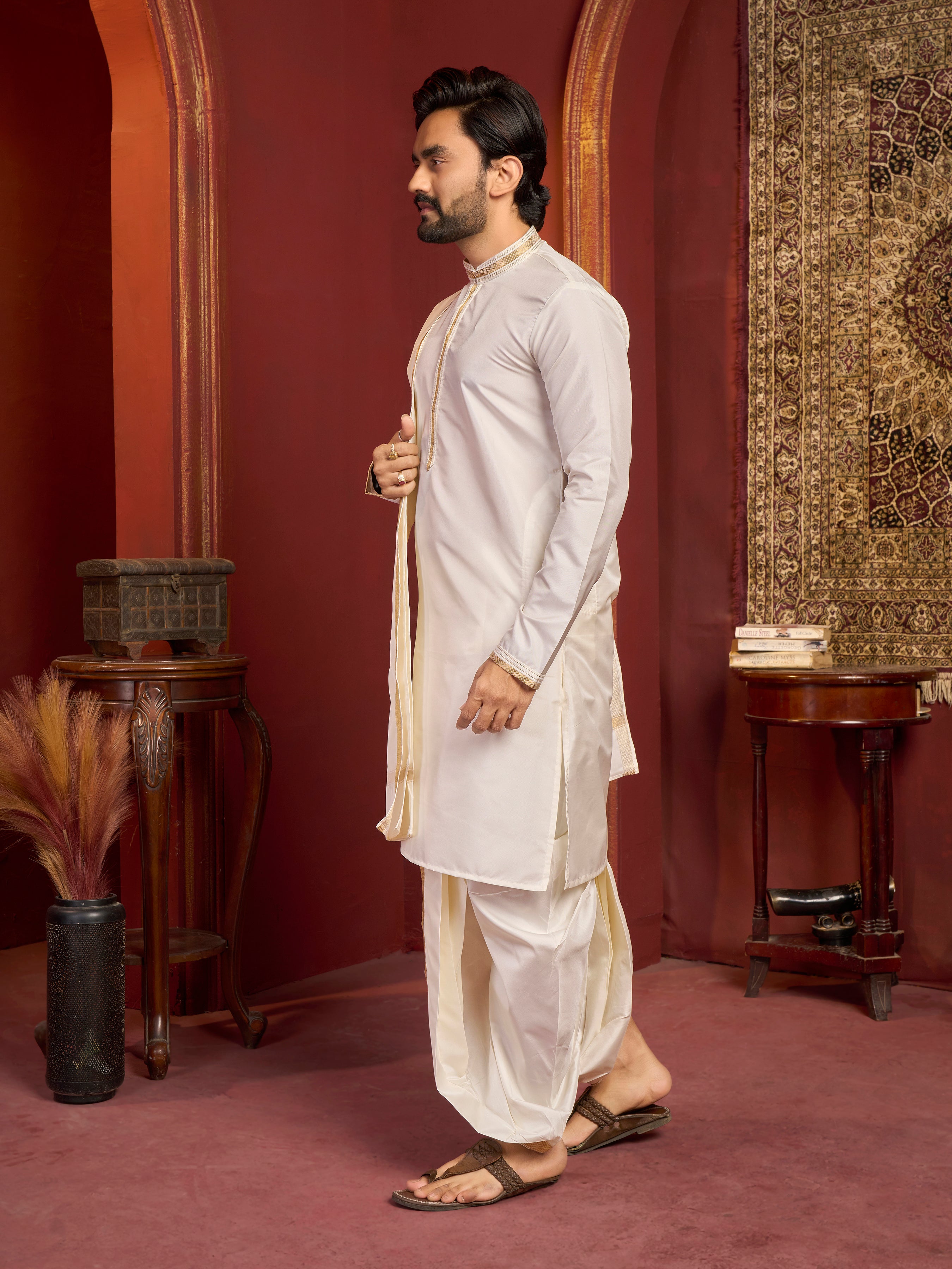 Mens Dhoti Suit With Dupatta - Roop Darshan