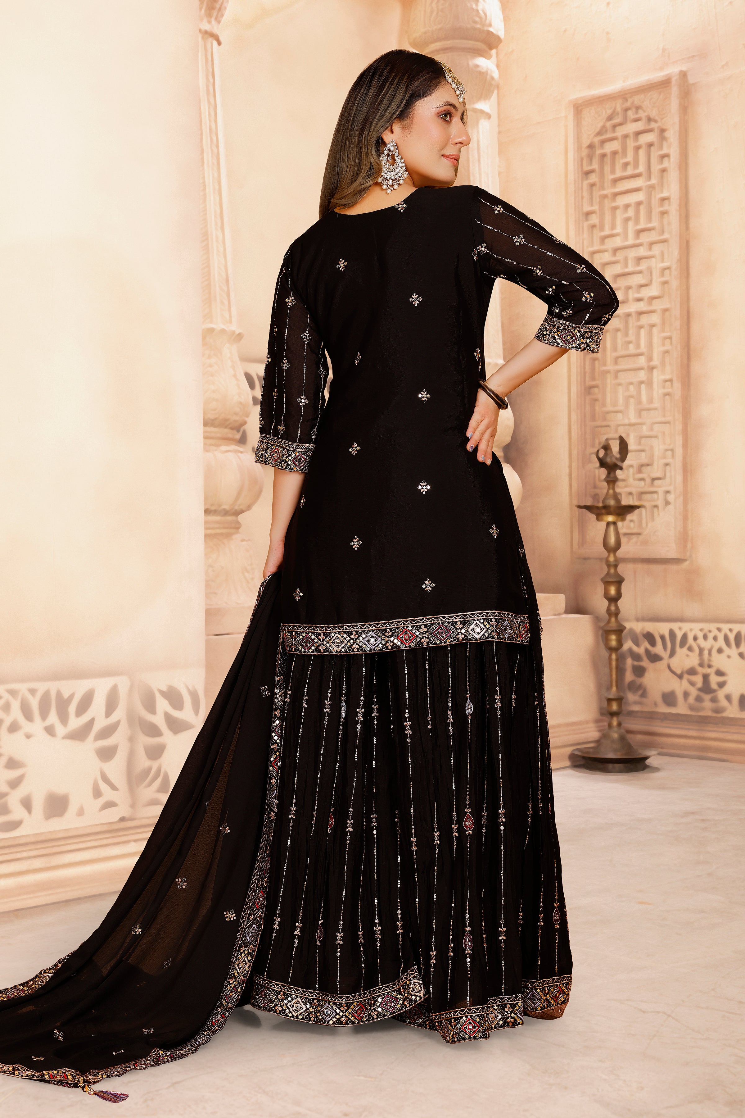 Tanisha Palazoo Suit - Roop Darshan