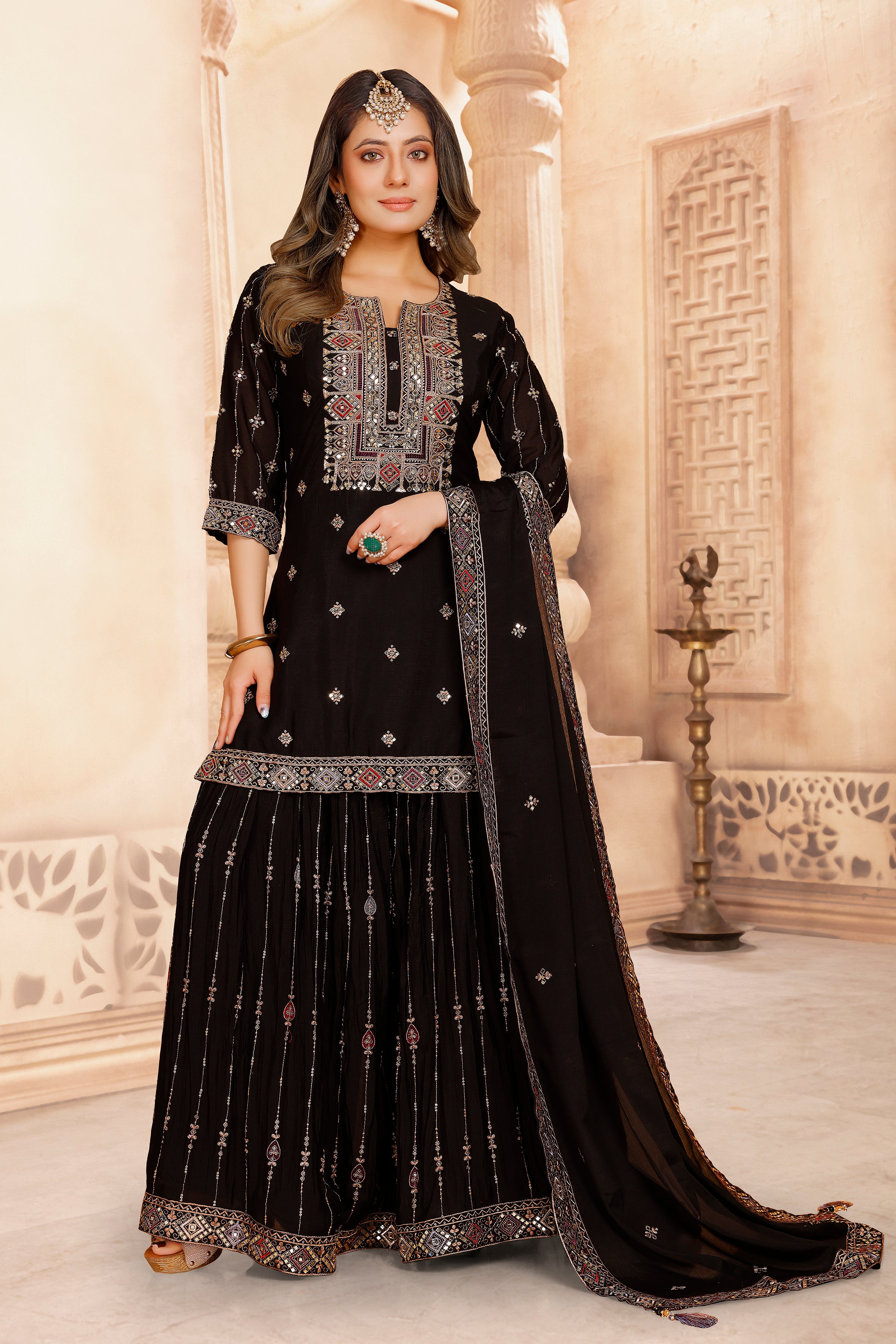 Tanisha Palazoo Suit - Roop Darshan
