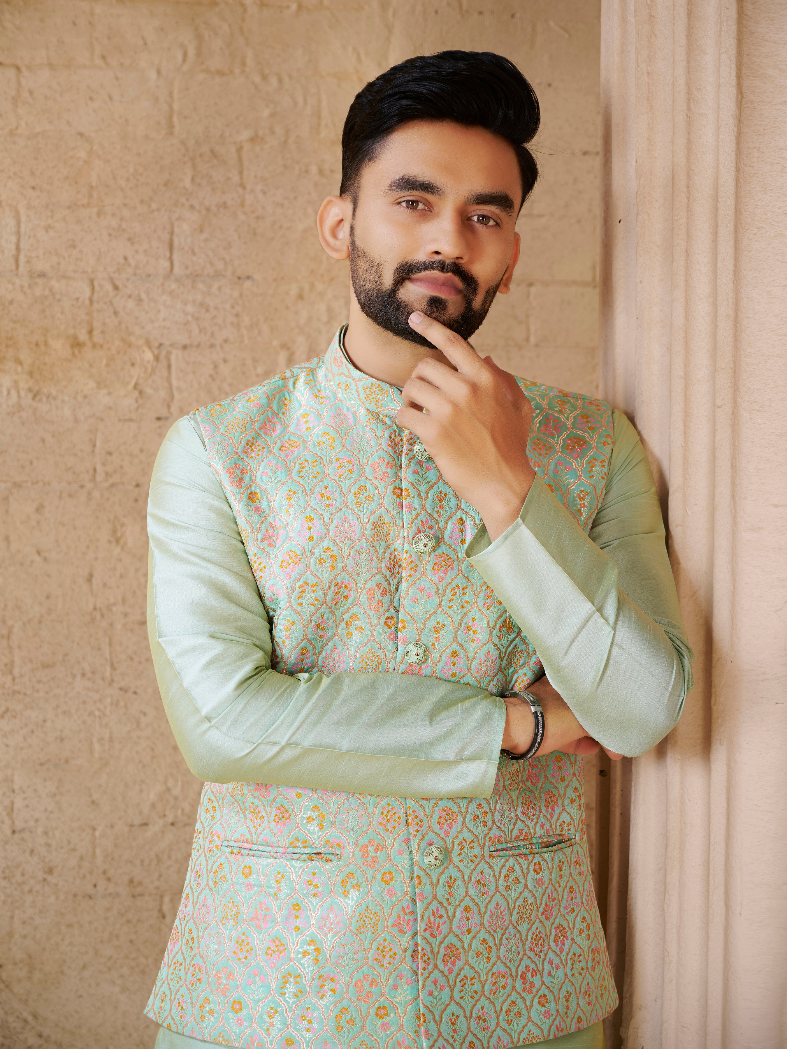 Mens Kurta Set With Jacket