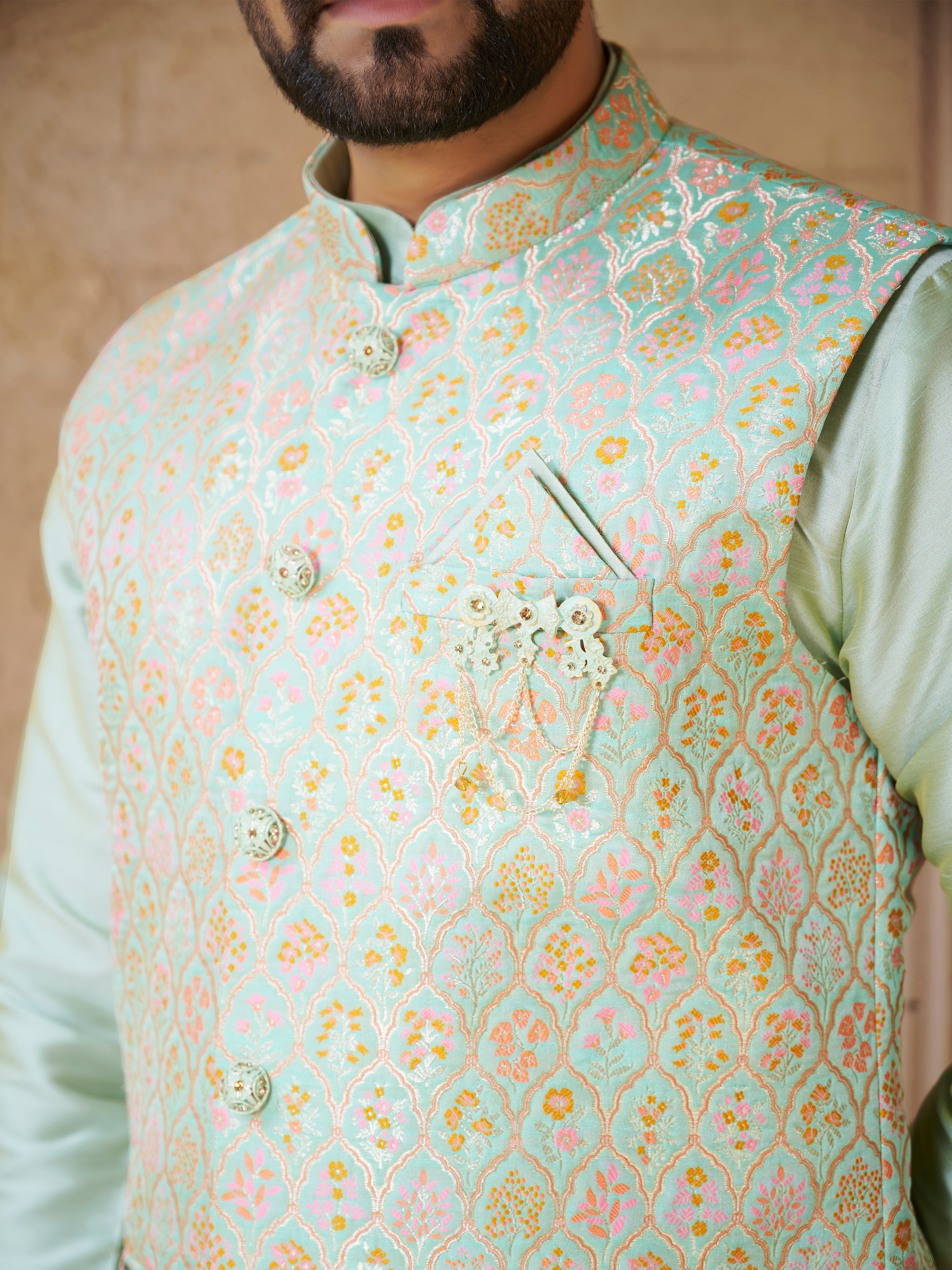 Mens Kurta Set With Jacket