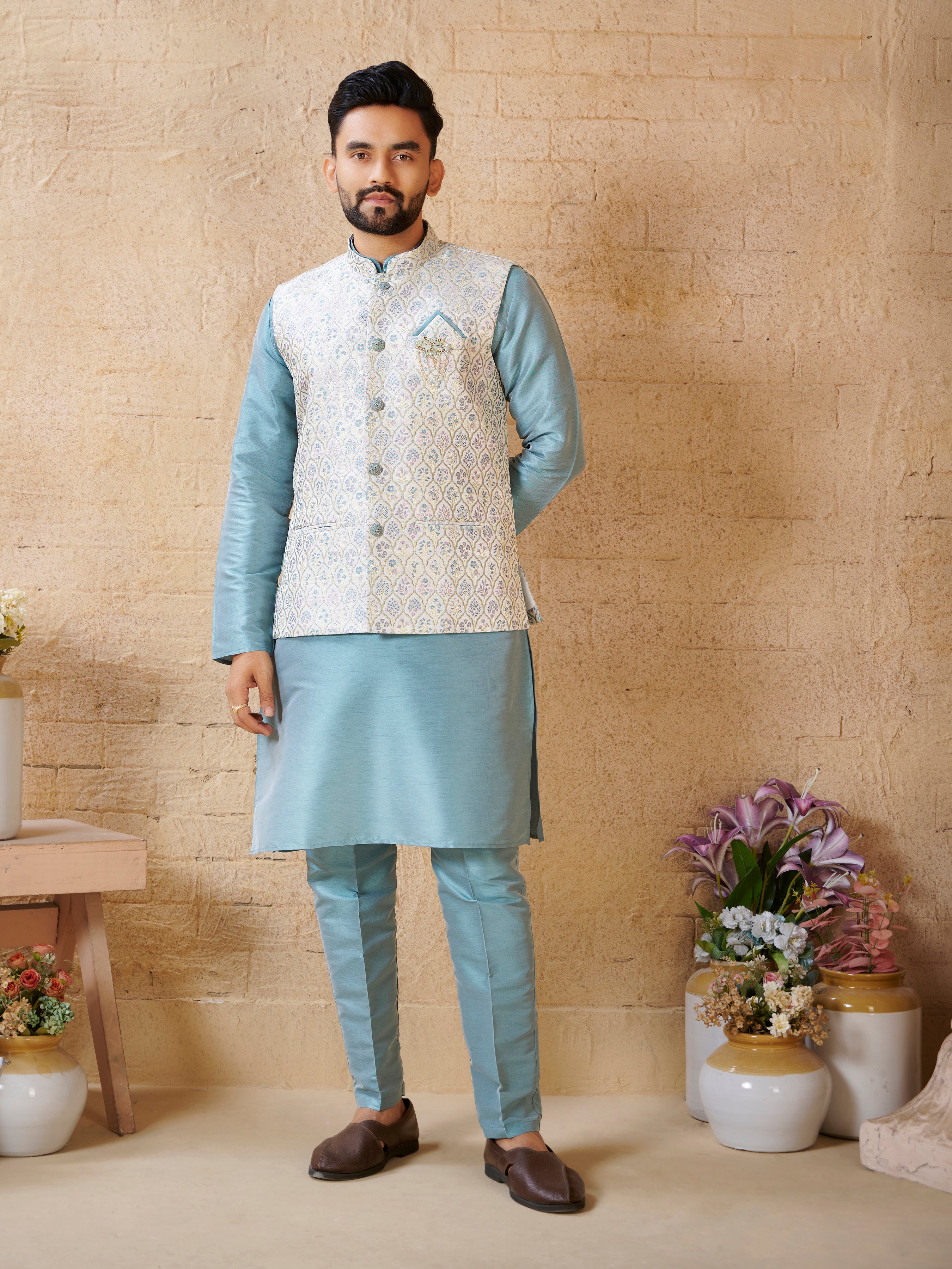 Mens Kurta Set With Jacket