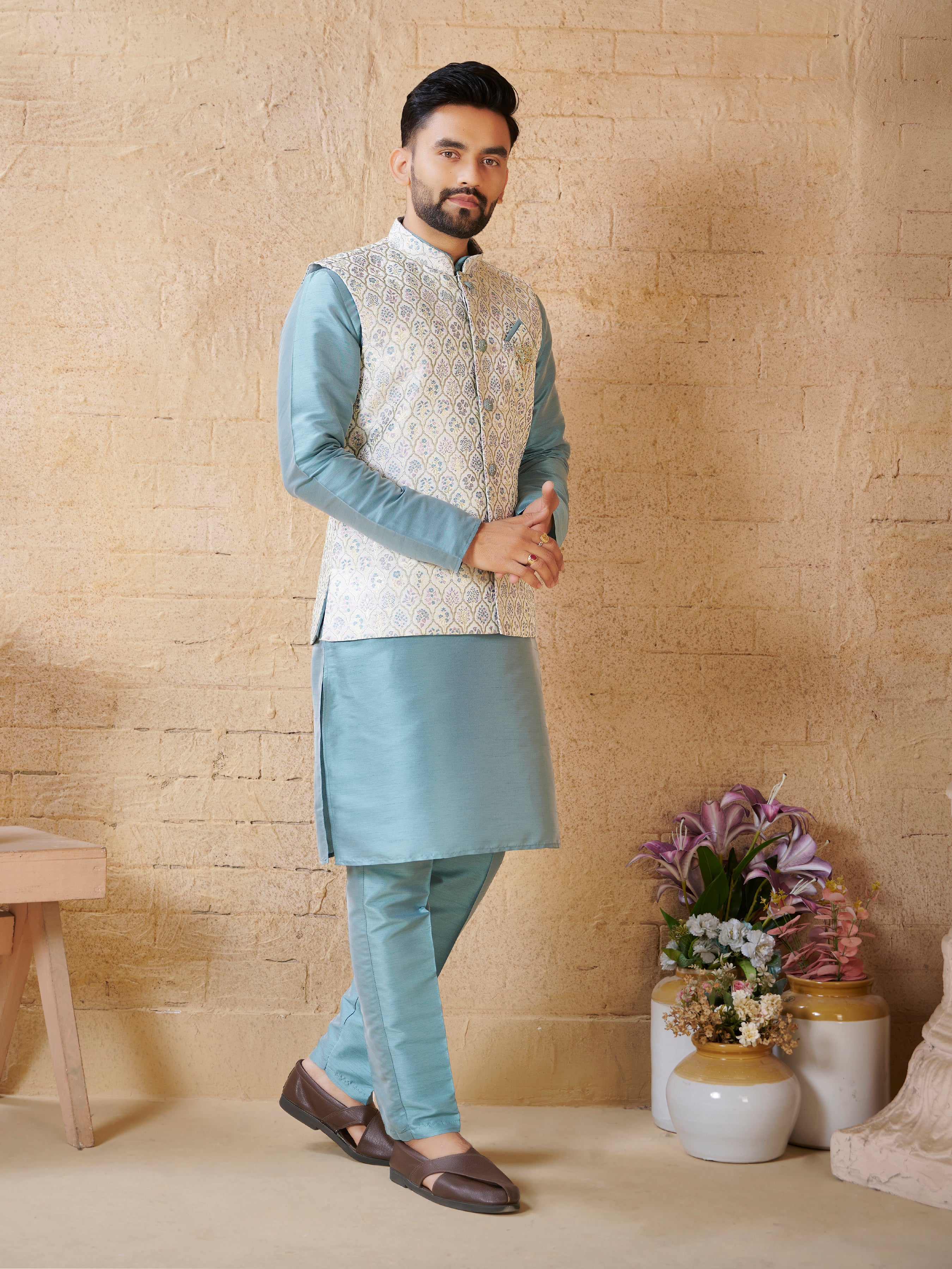 Mens Kurta Set With Jacket