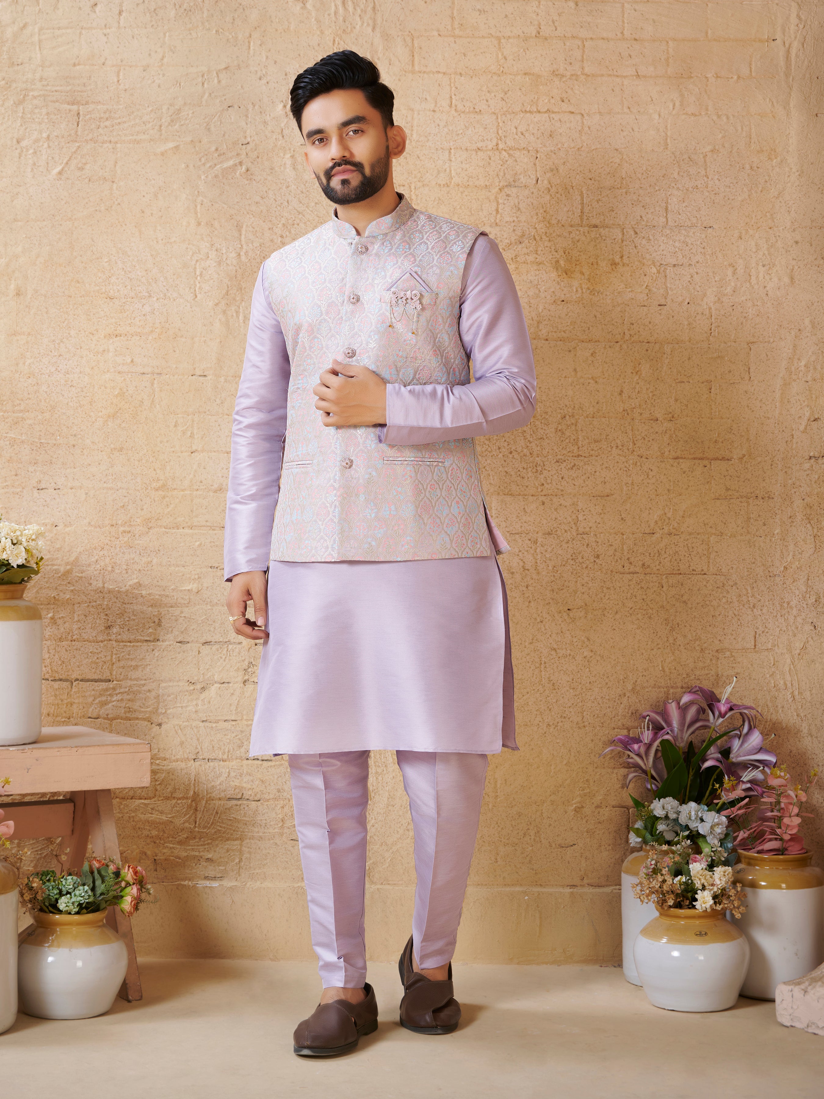 Mens Kurta Set With Jacket
