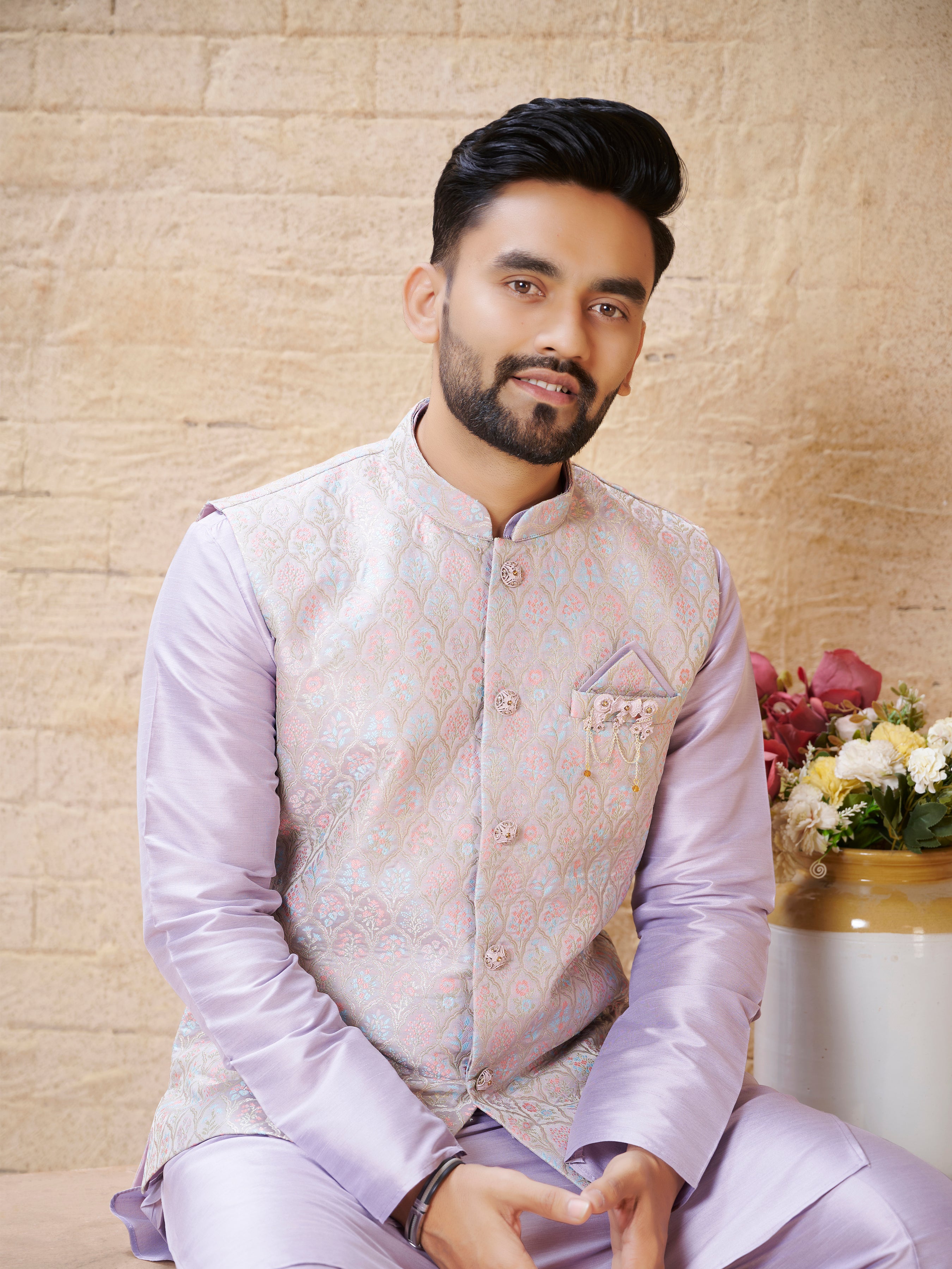 Mens Kurta Set With Jacket