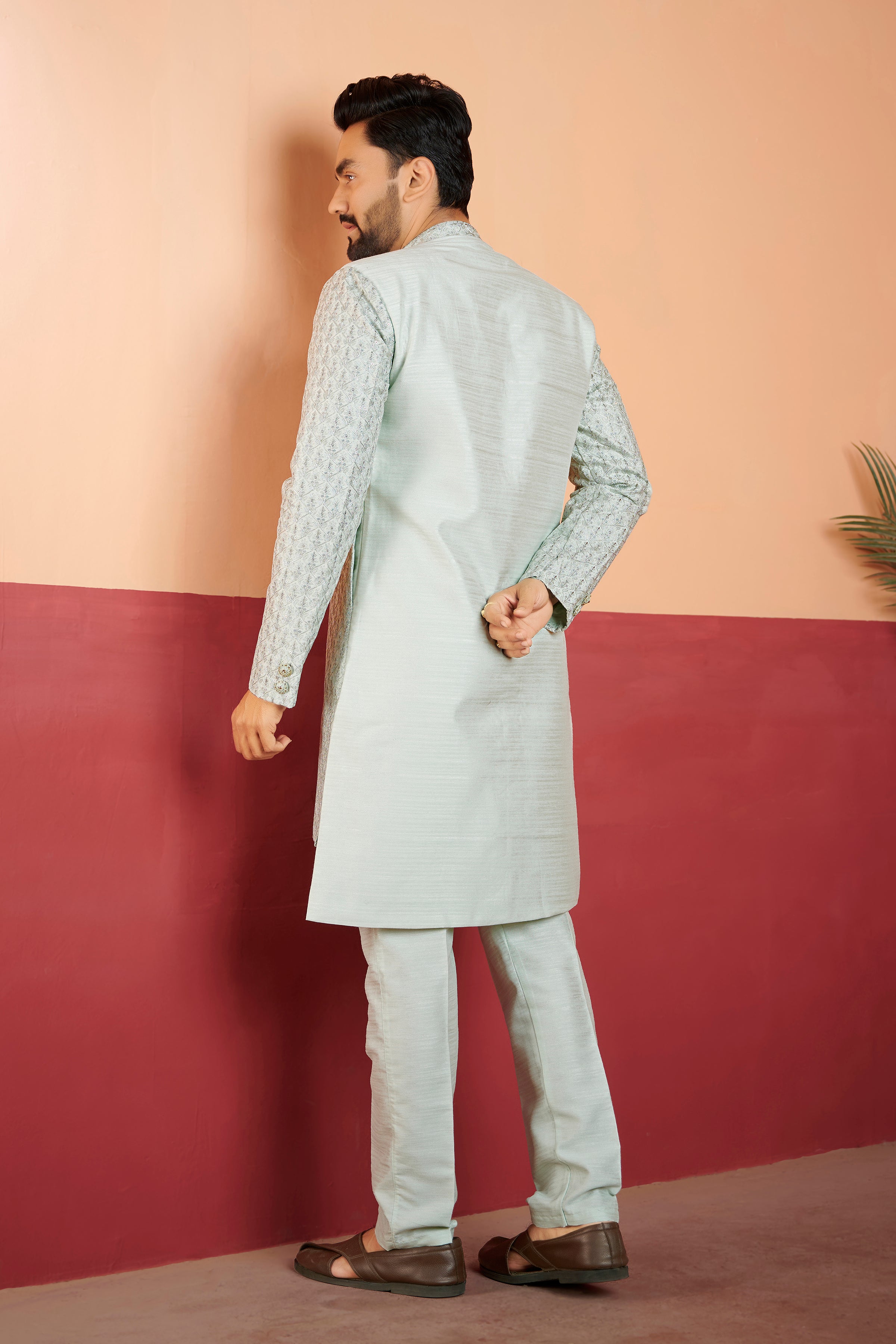 Mens Kurta Set With Jacket - Roop Darshan