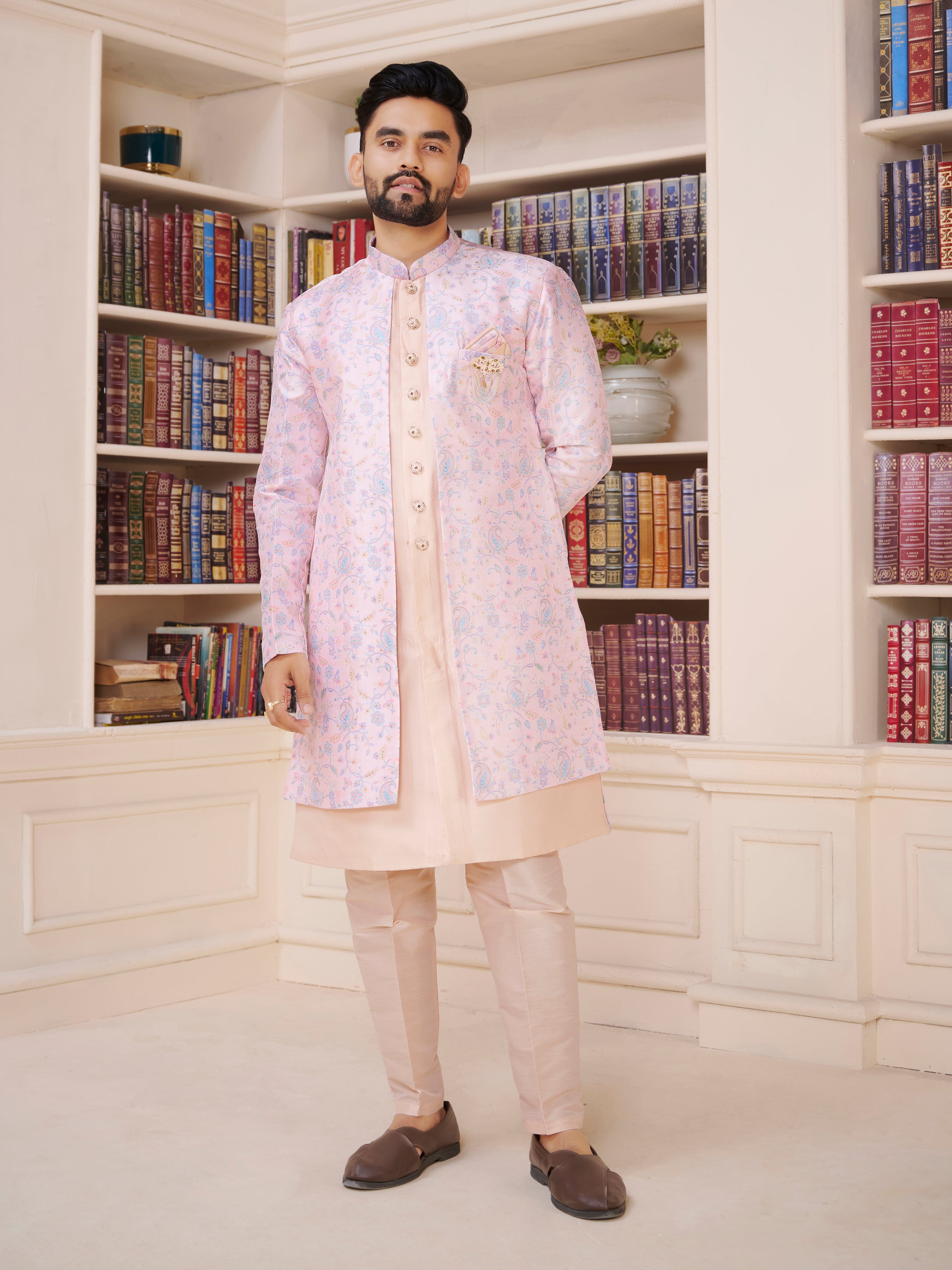 Mens Kurta Set With Jacket - Roop Darshan