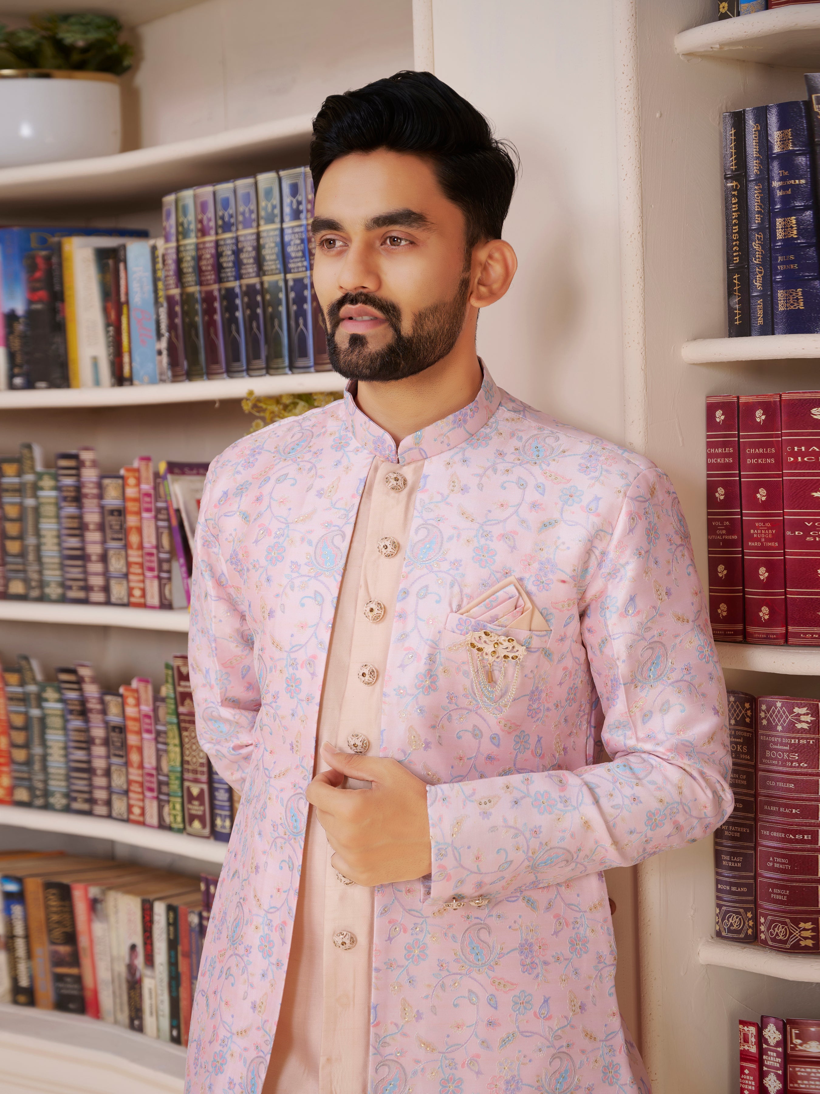 Mens Kurta Set With Jacket - Roop Darshan
