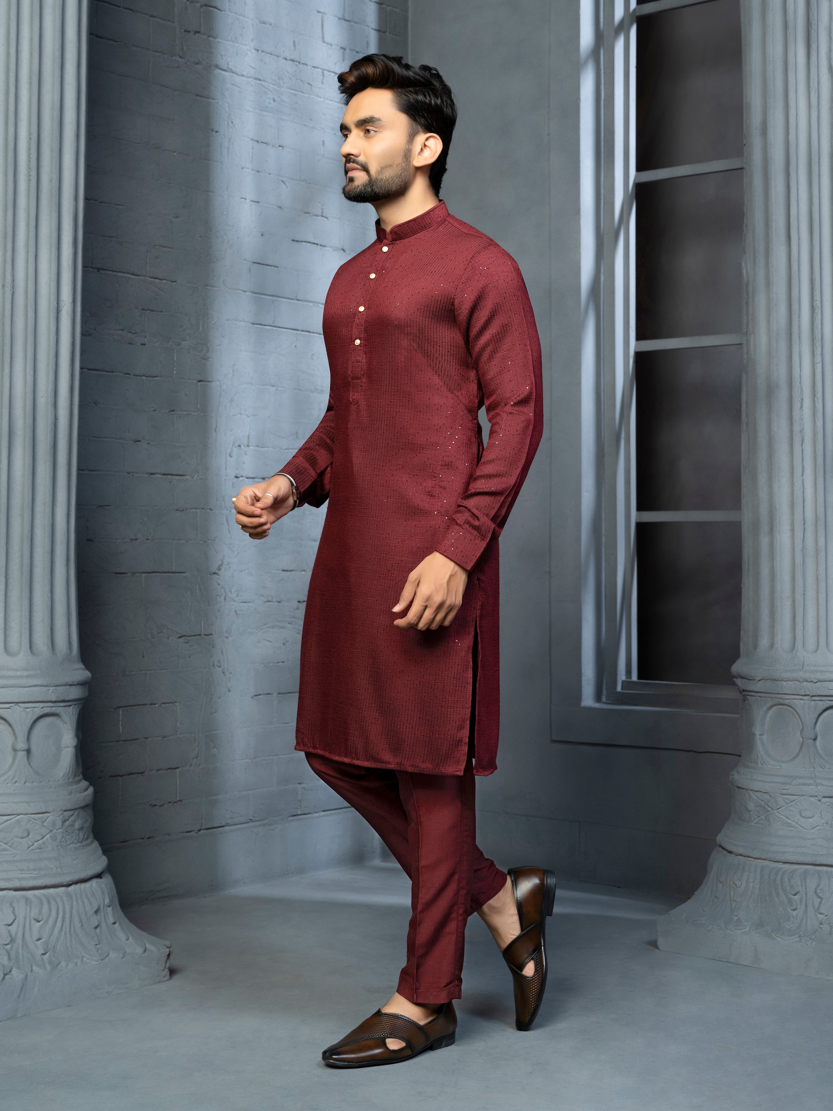 Mens Silk Kurta Set - Roop Darshan