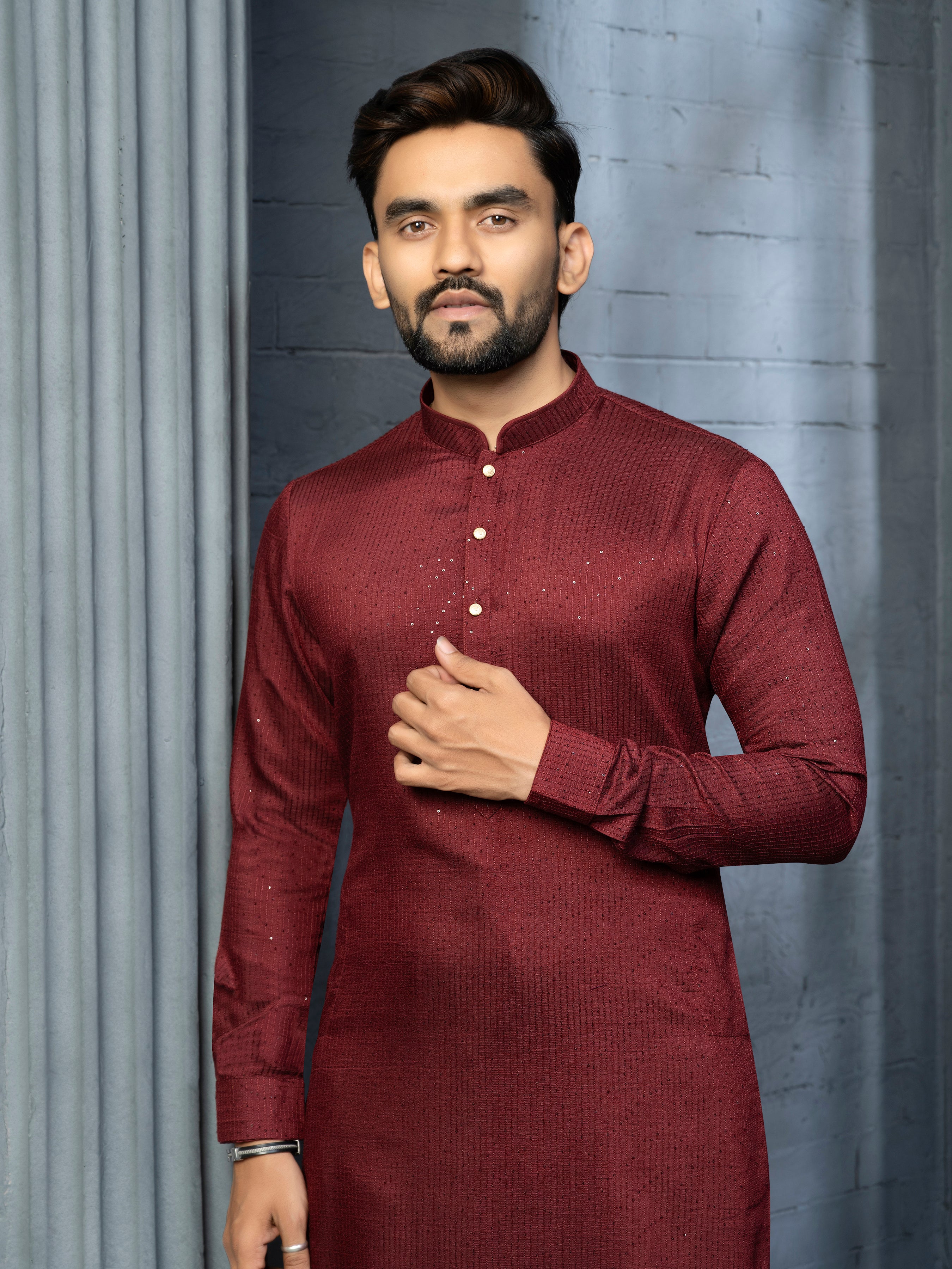 Mens Silk Kurta Set - Roop Darshan