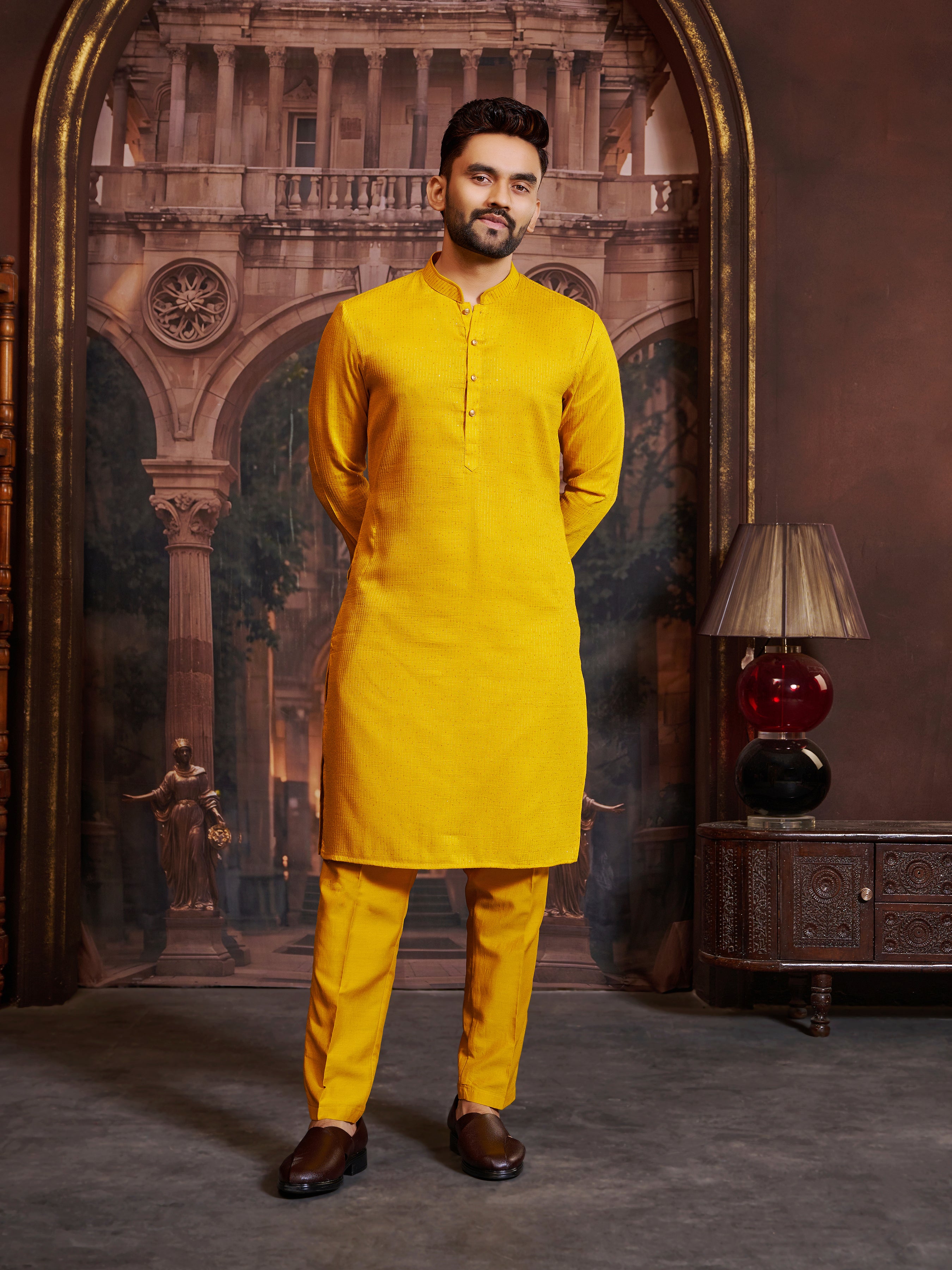 Mens Silk Kurta Set - Roop Darshan