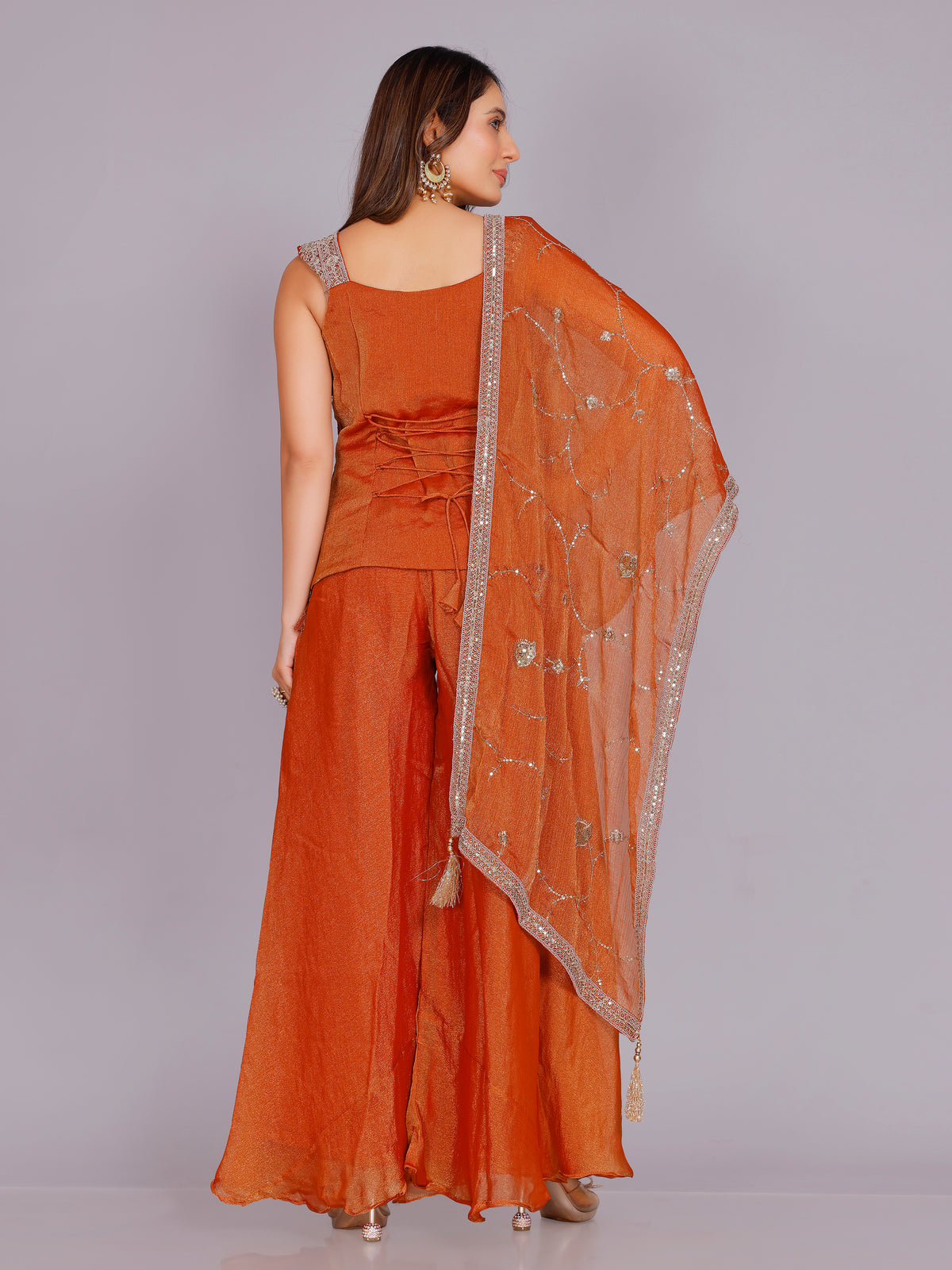 Athira Organza Palazzo Suit