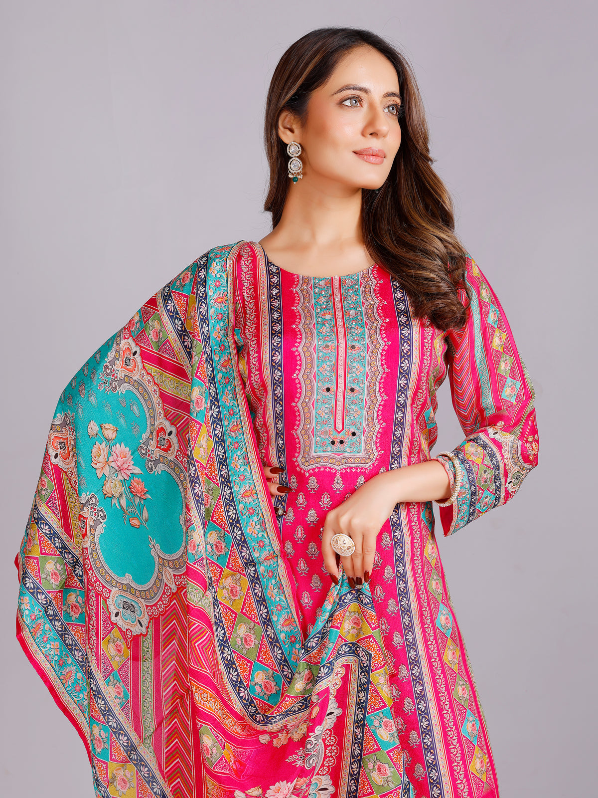 Ashika Silk Printed Suit