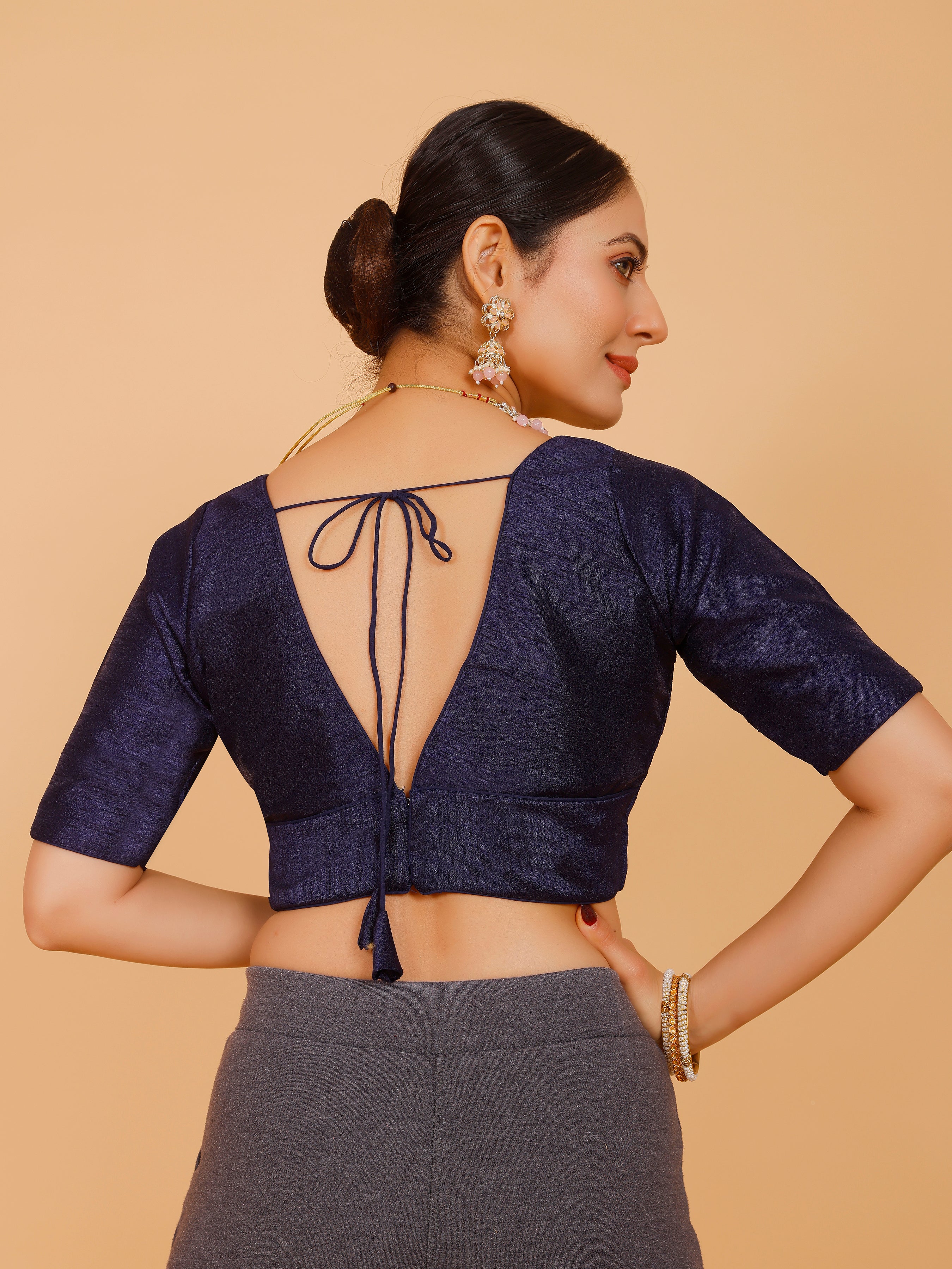 Ladies Silk Plain Blouse