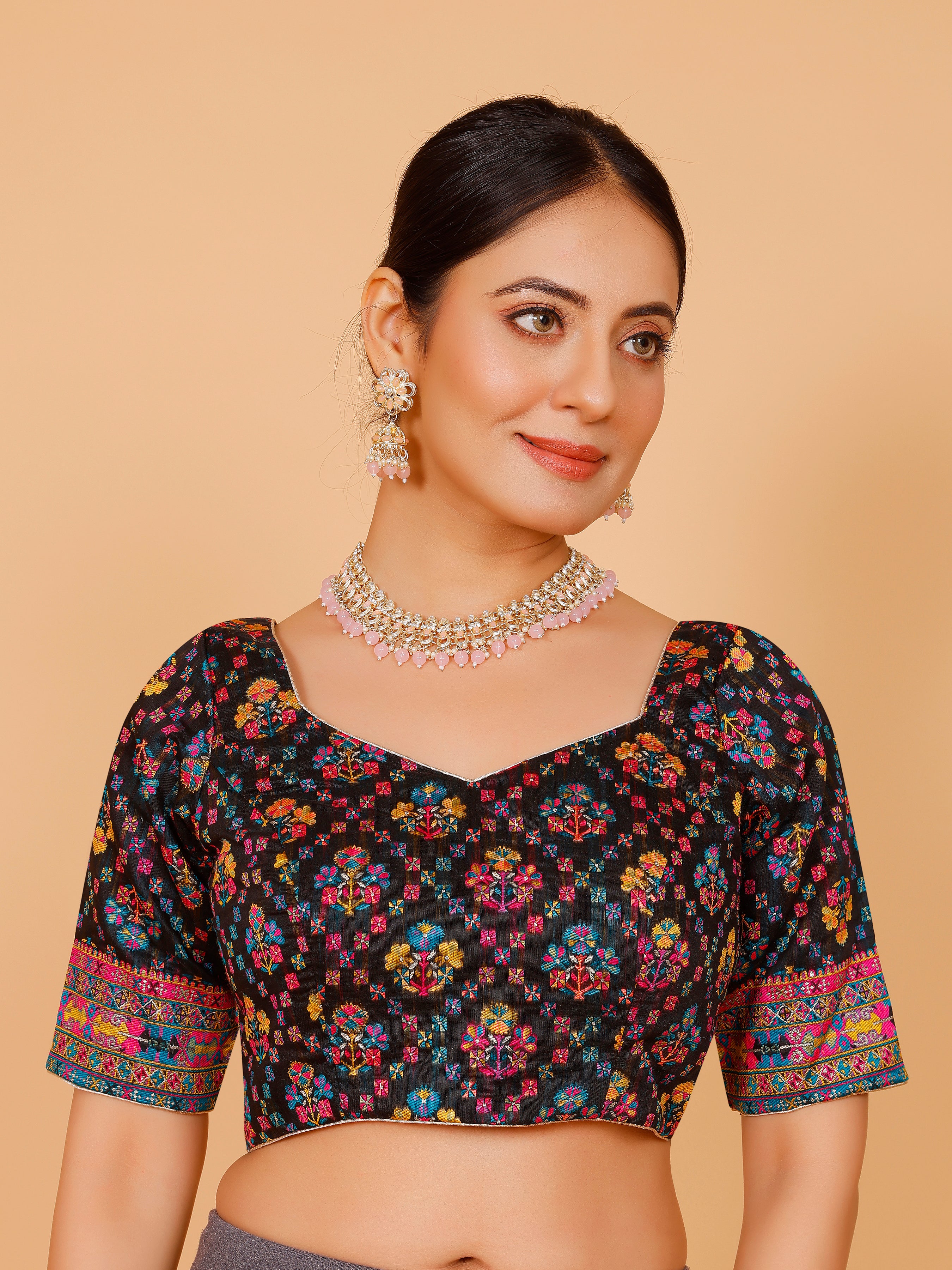 Ladies Silk Printed Blouse