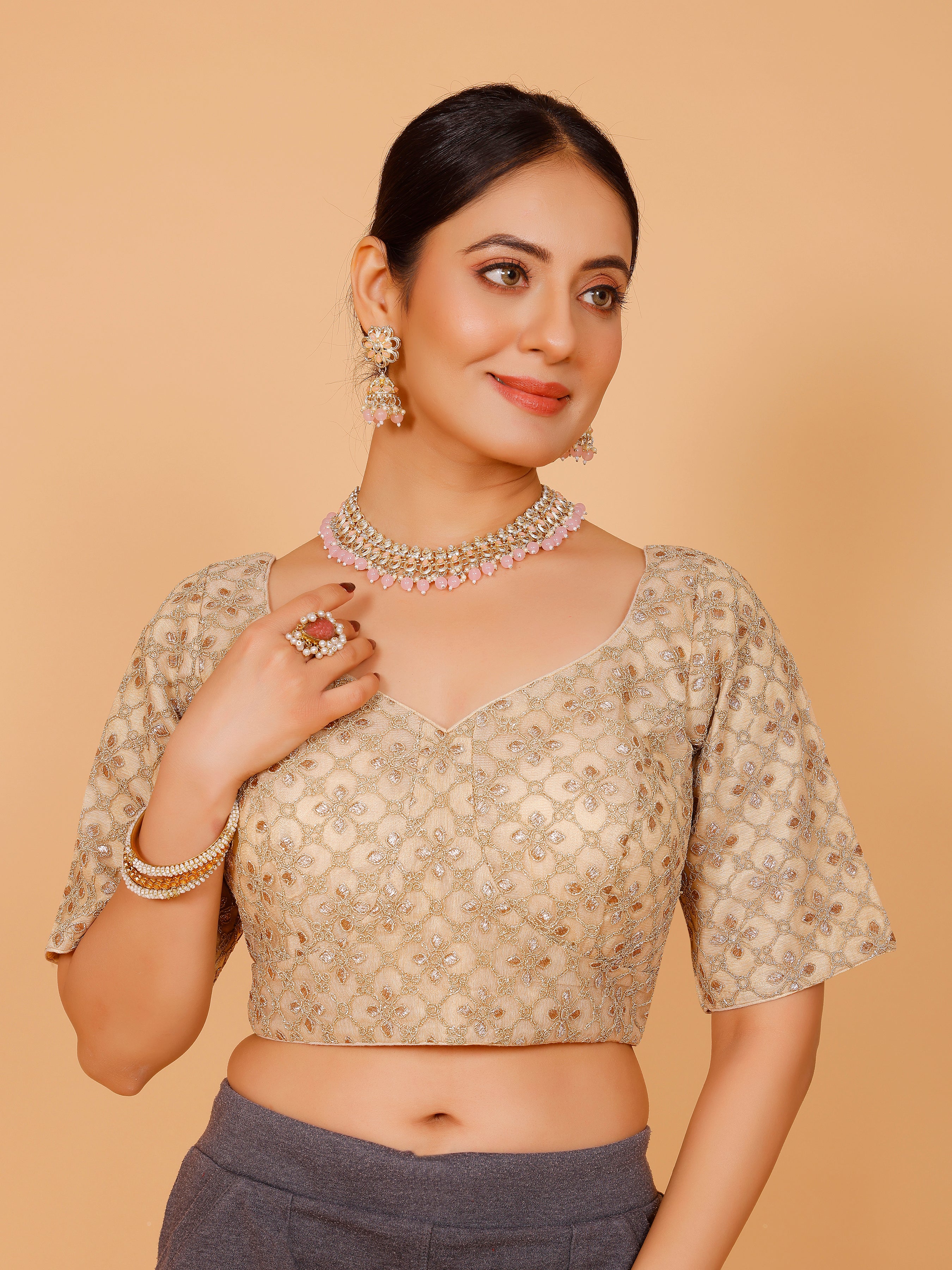 Net Zari Work Blouse