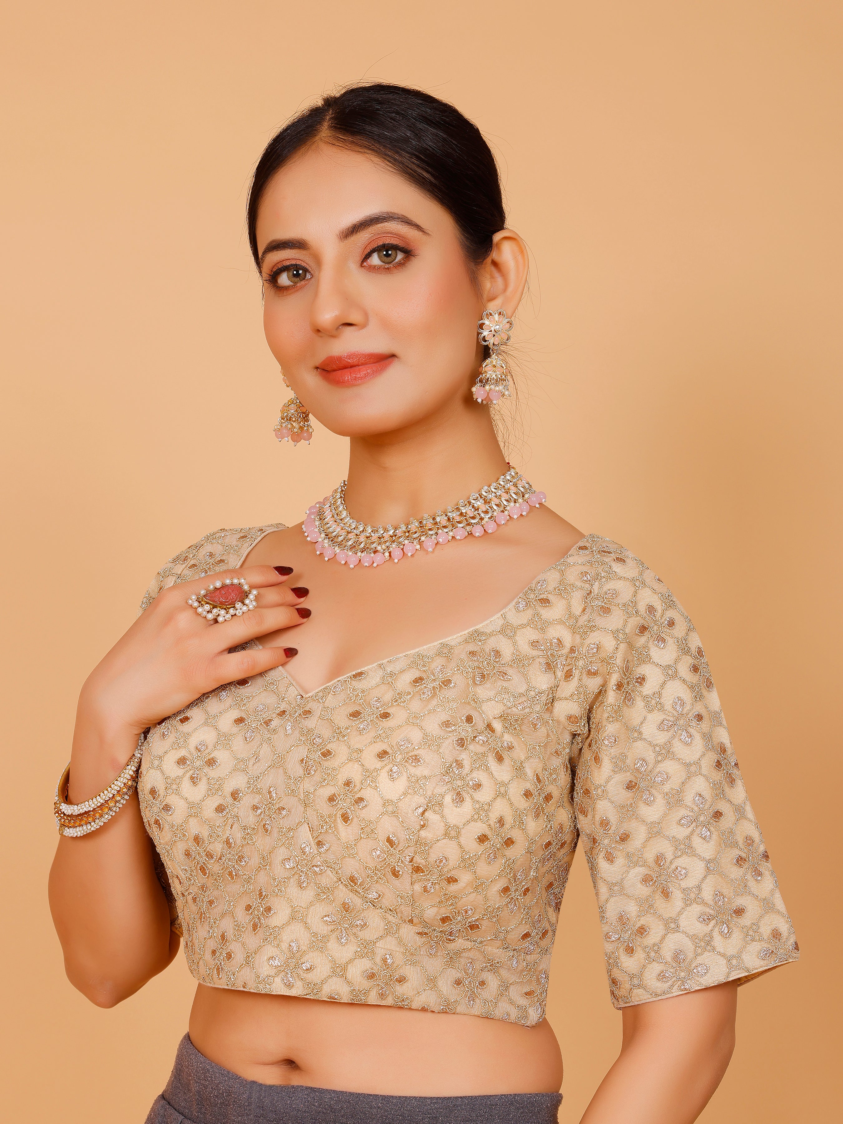 Net Zari Work Blouse