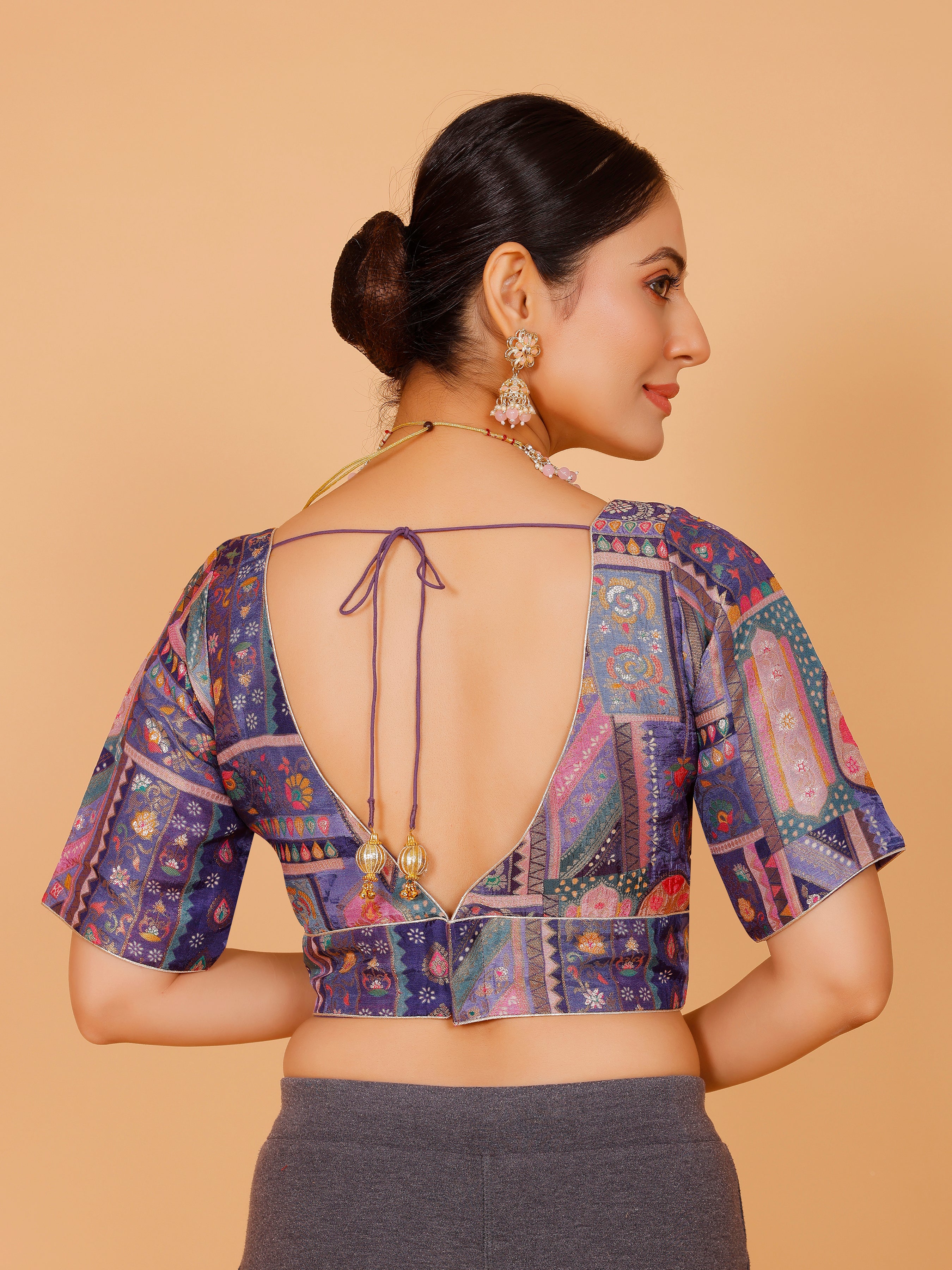 Silk Printed Blouse - Roop Darshan