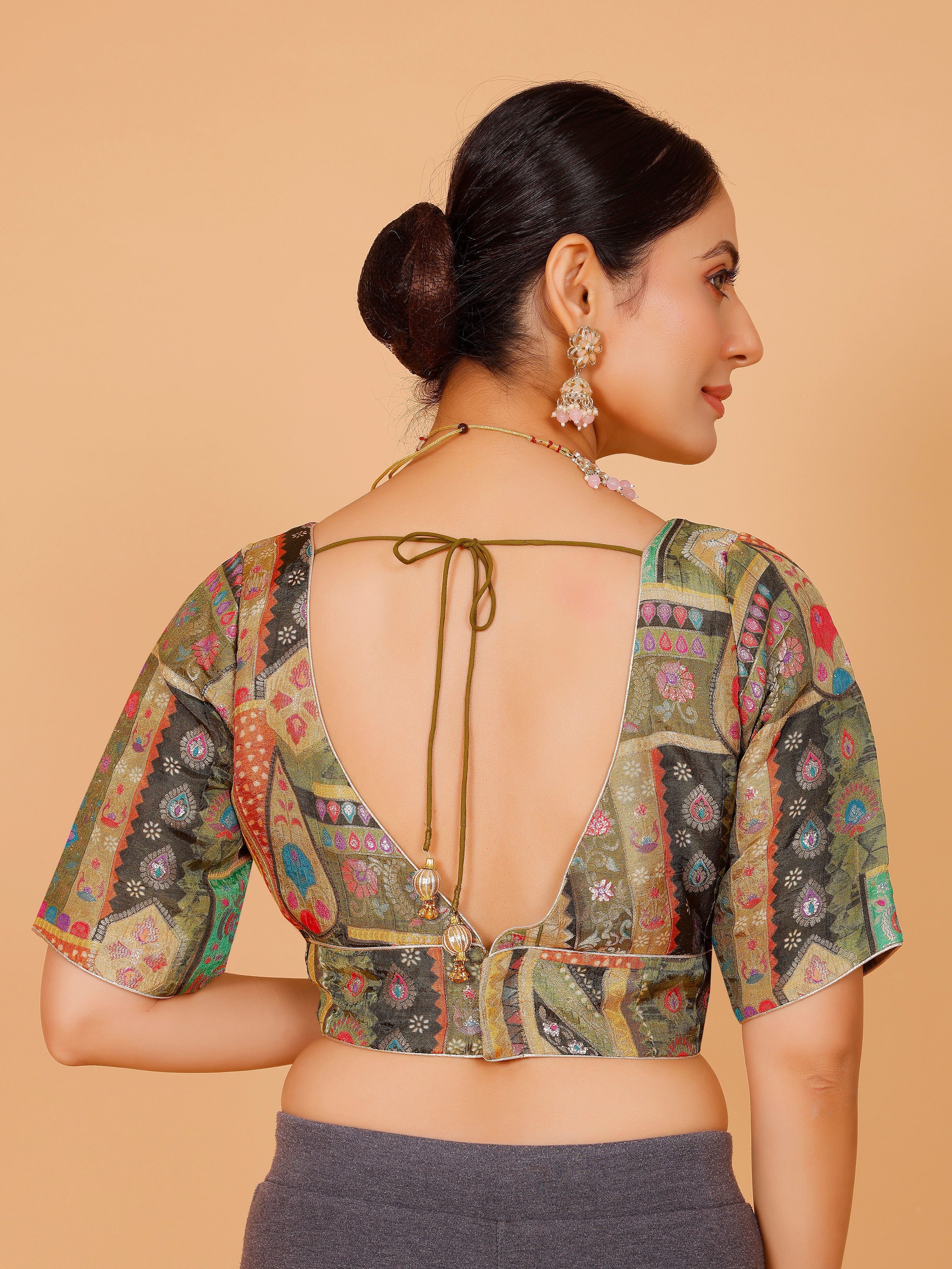 Silk Printed Blouse - Roop Darshan