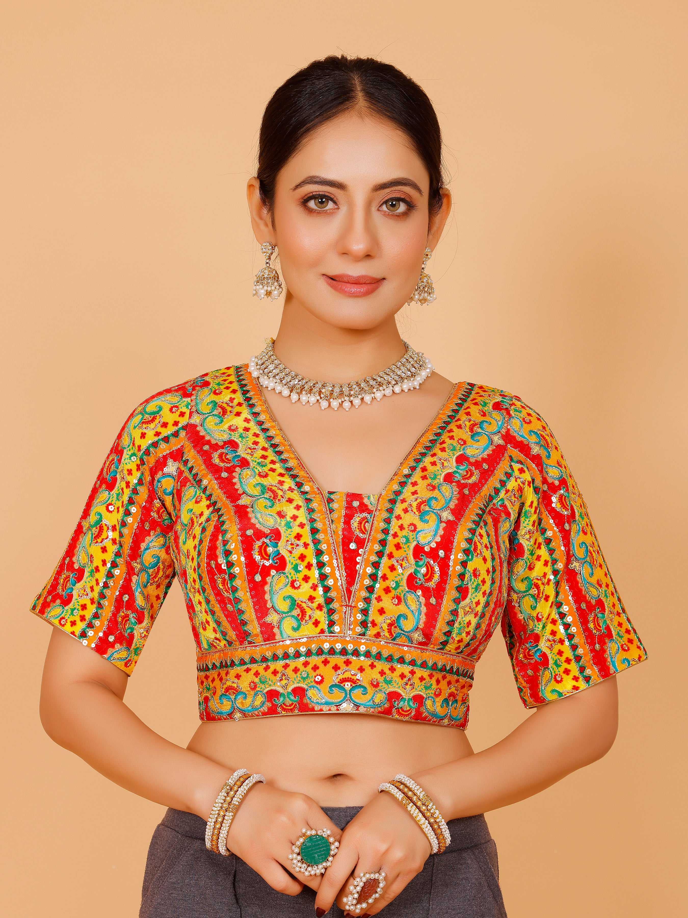 Ladies Silk Sequin Work Blouse