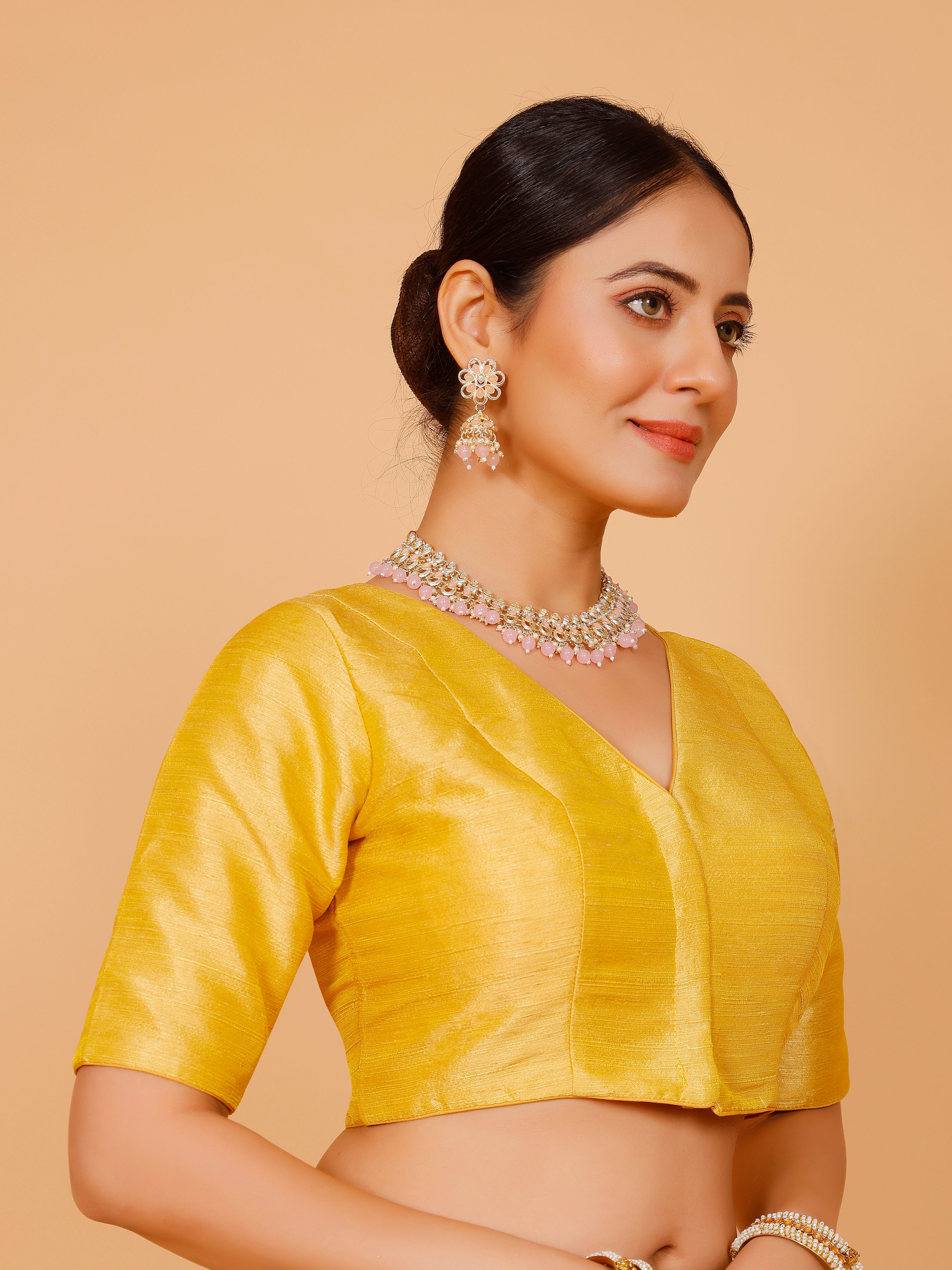 Ladies Silk Plain Blouse