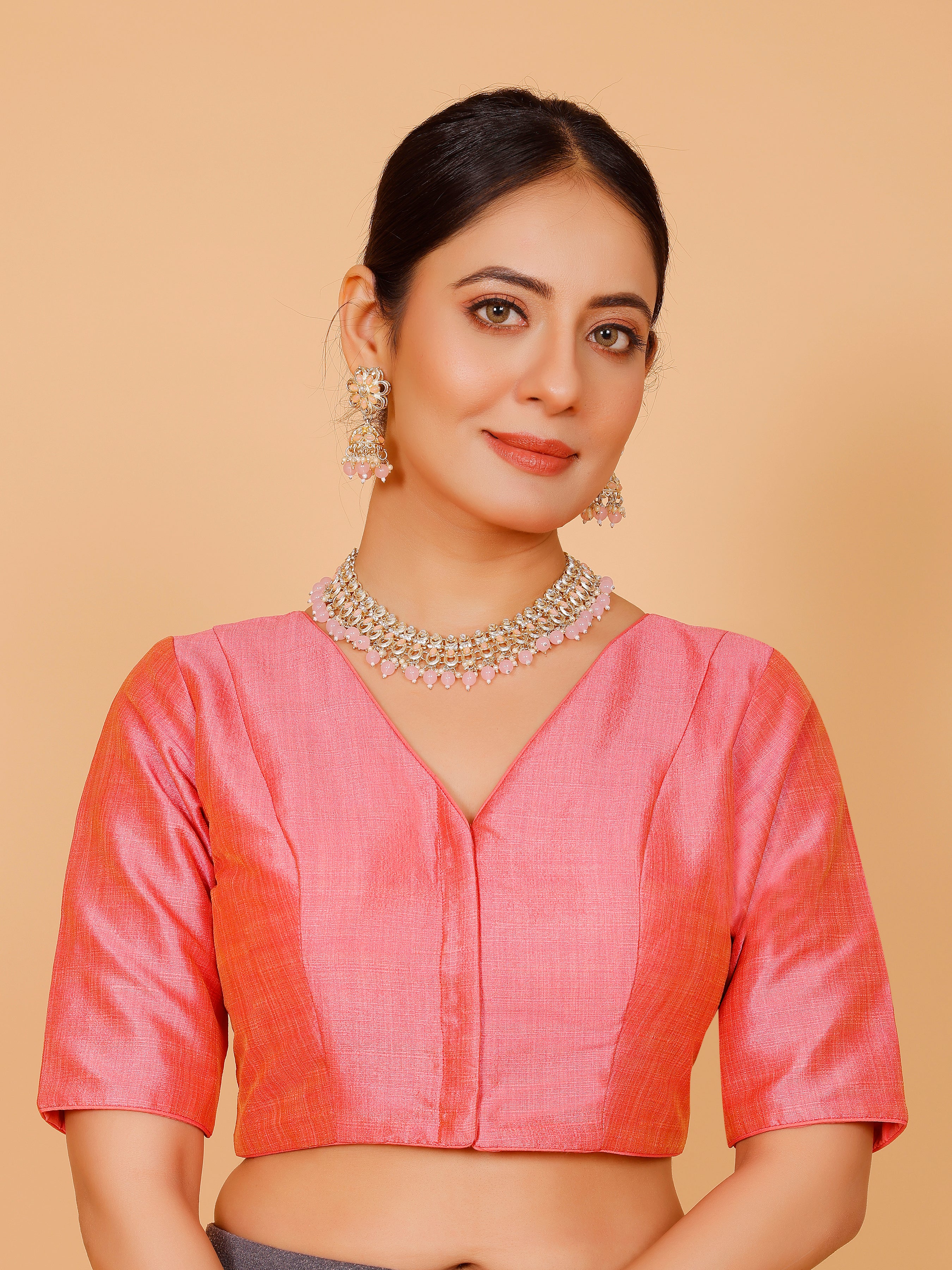 Ladies Silk Plain Blouse