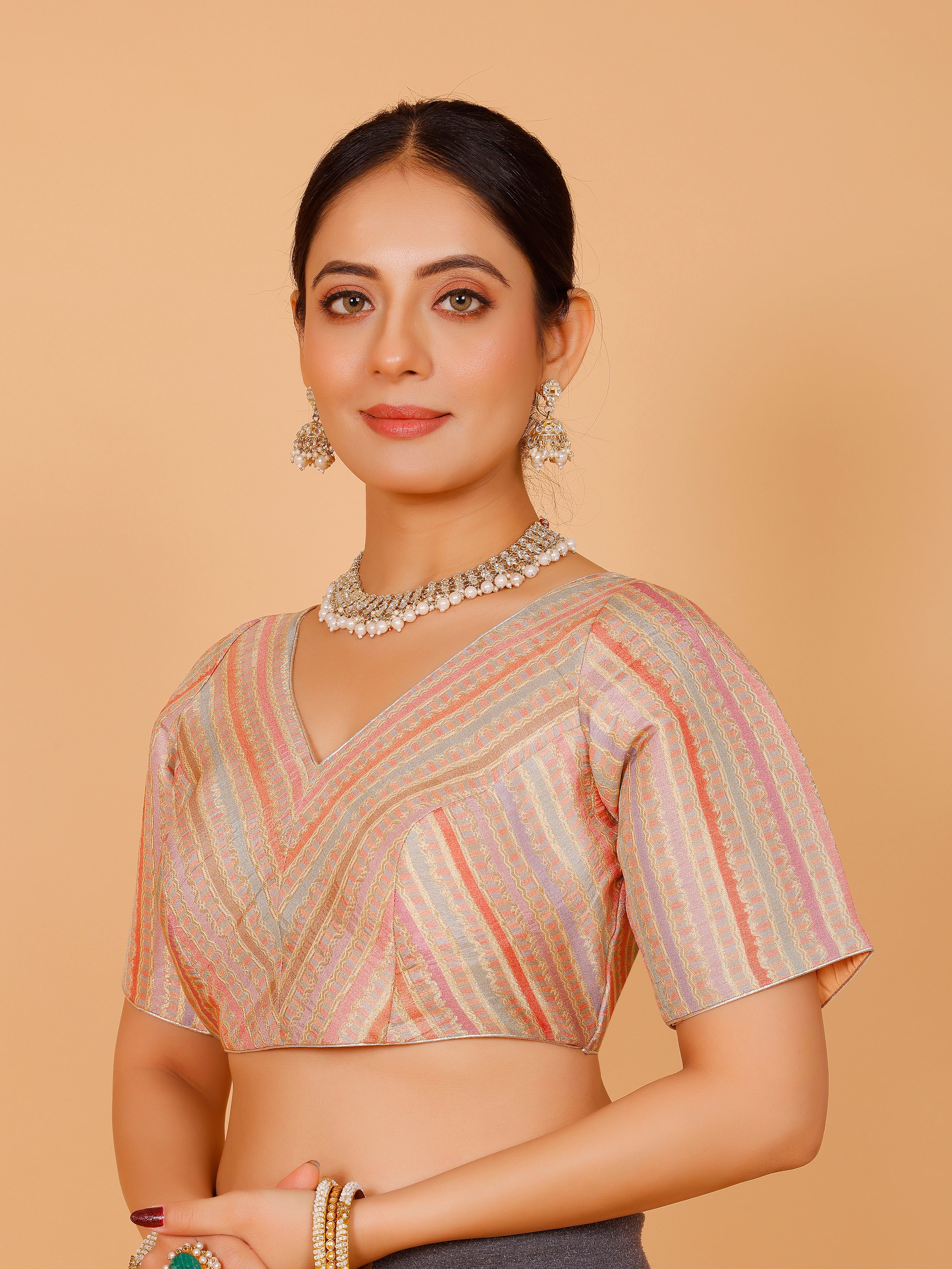 Silk Printed Blouse - Roop Darshan
