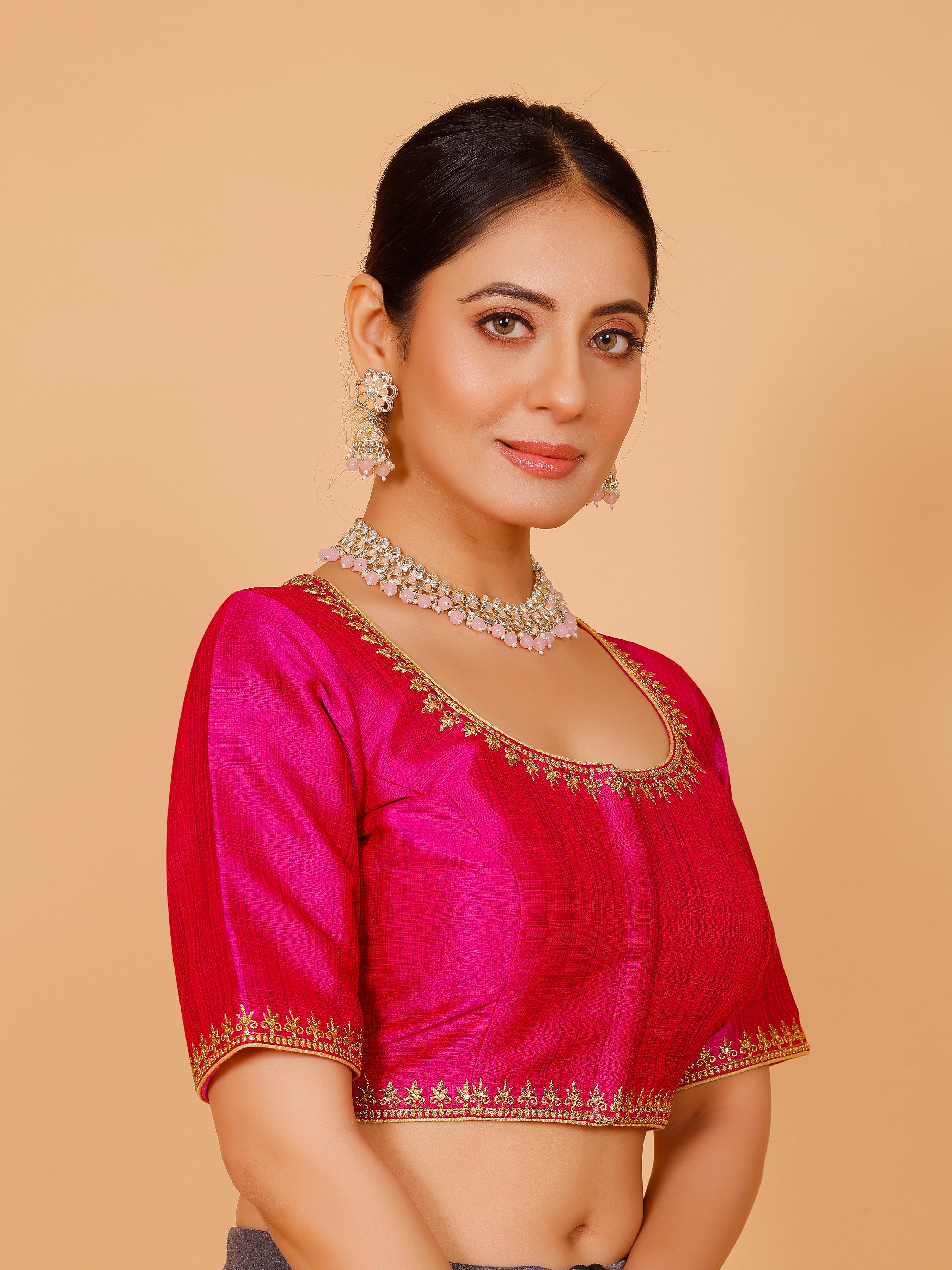 Silk Zari Work Blouse - Roop Darshan
