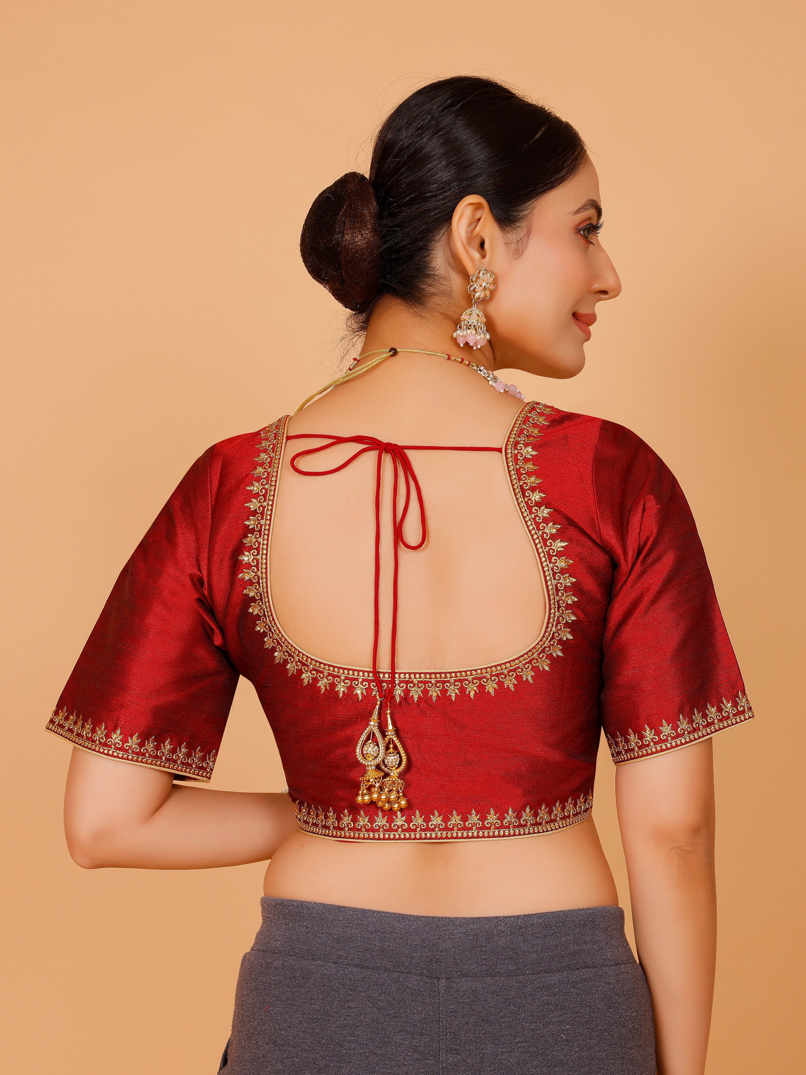 Silk Zari Work Blouse - Roop Darshan