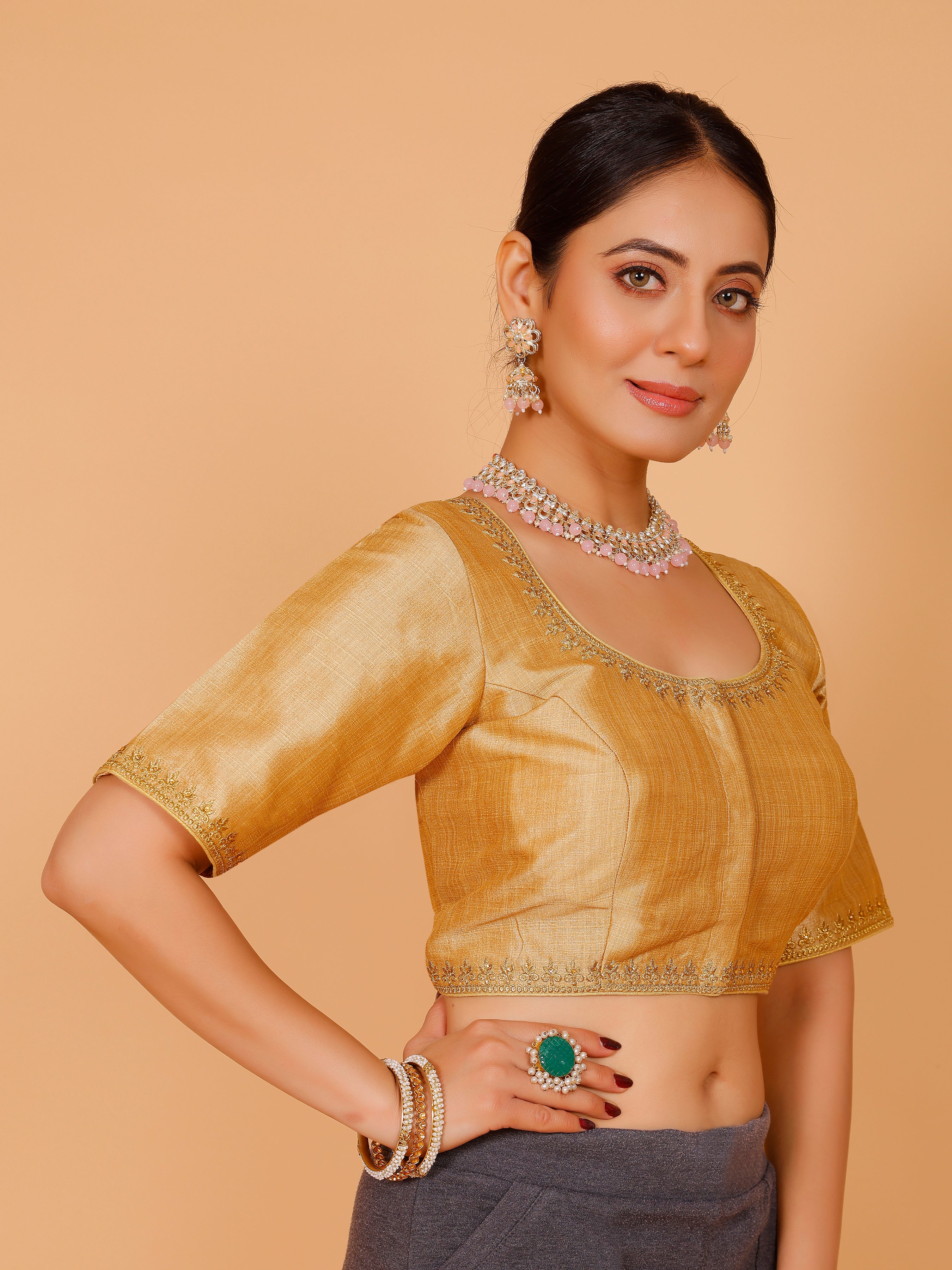 Silk Zari Work Blouse - Roop Darshan