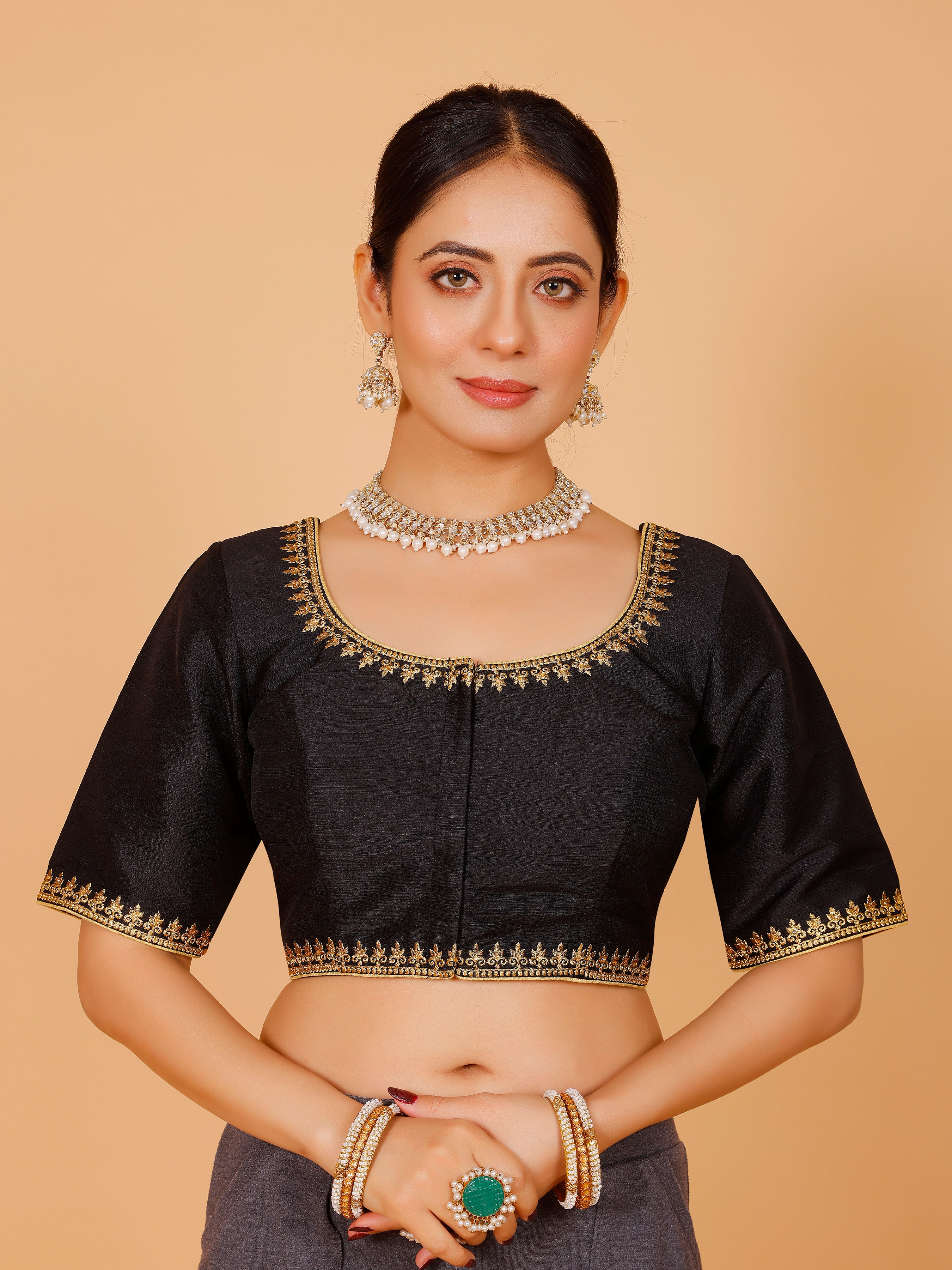Silk Zari Work Blouse - Roop Darshan