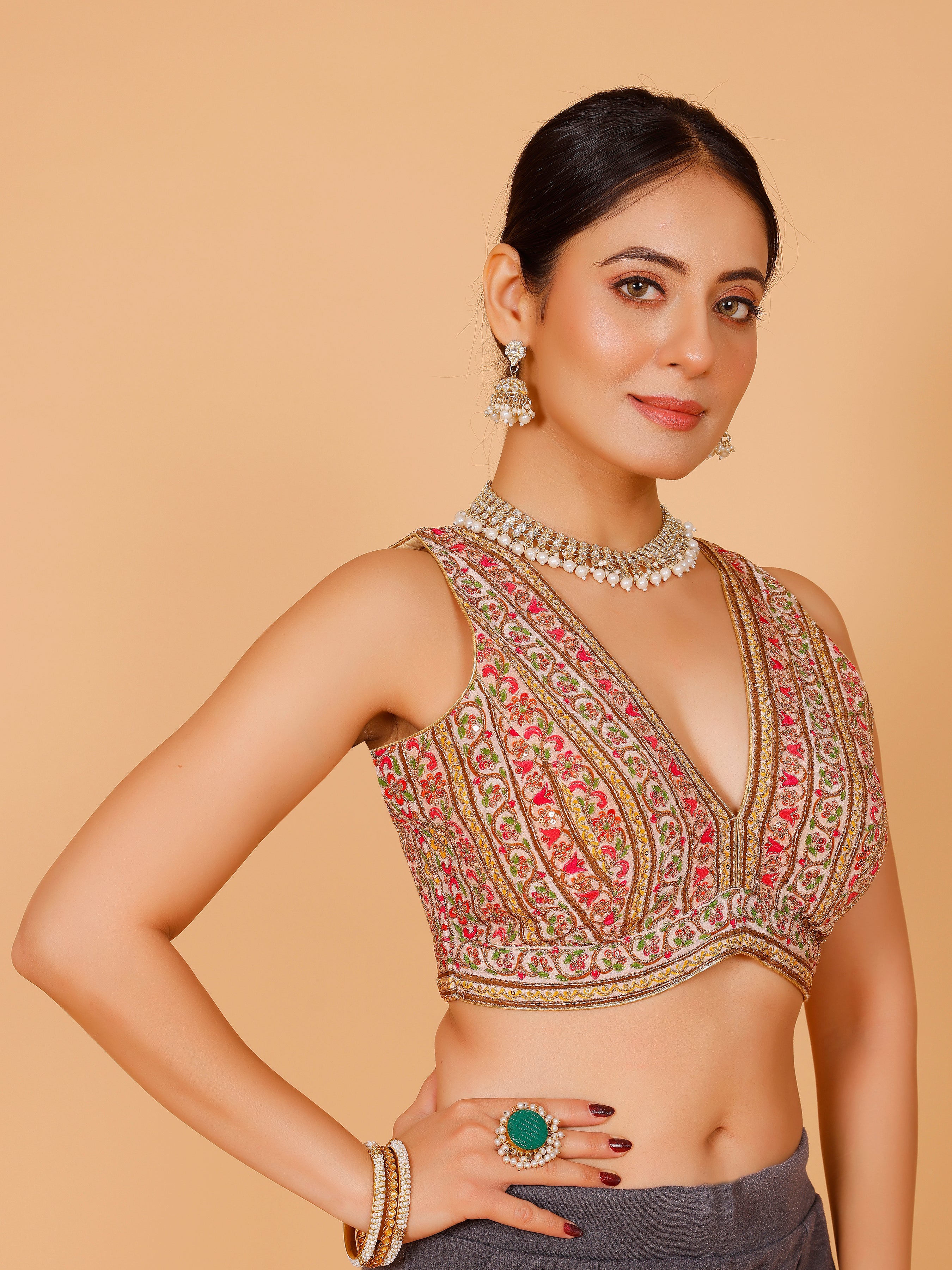 Georgette Zari Work Blouse - Roop Darshan