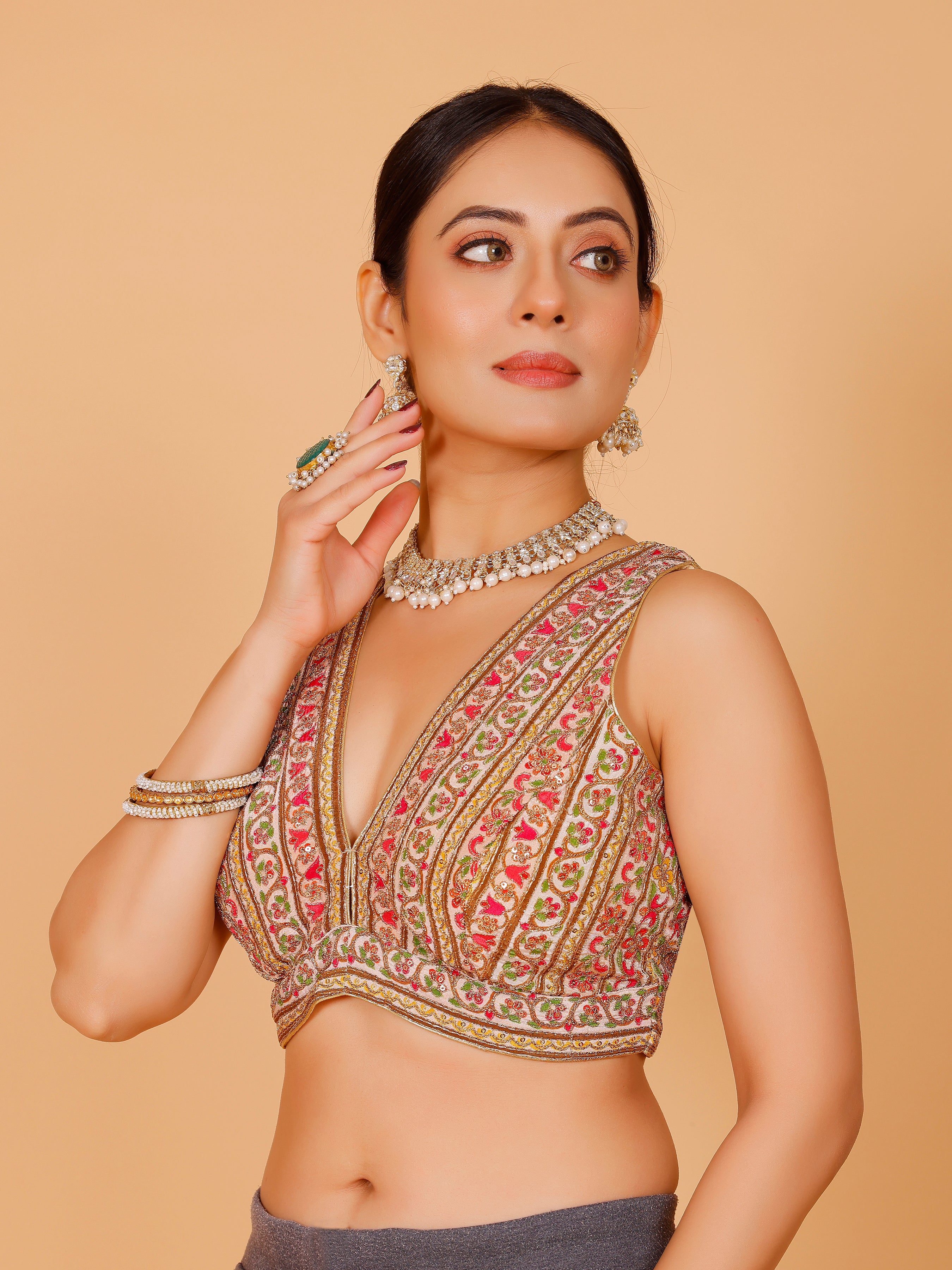 Georgette Zari Work Blouse - Roop Darshan