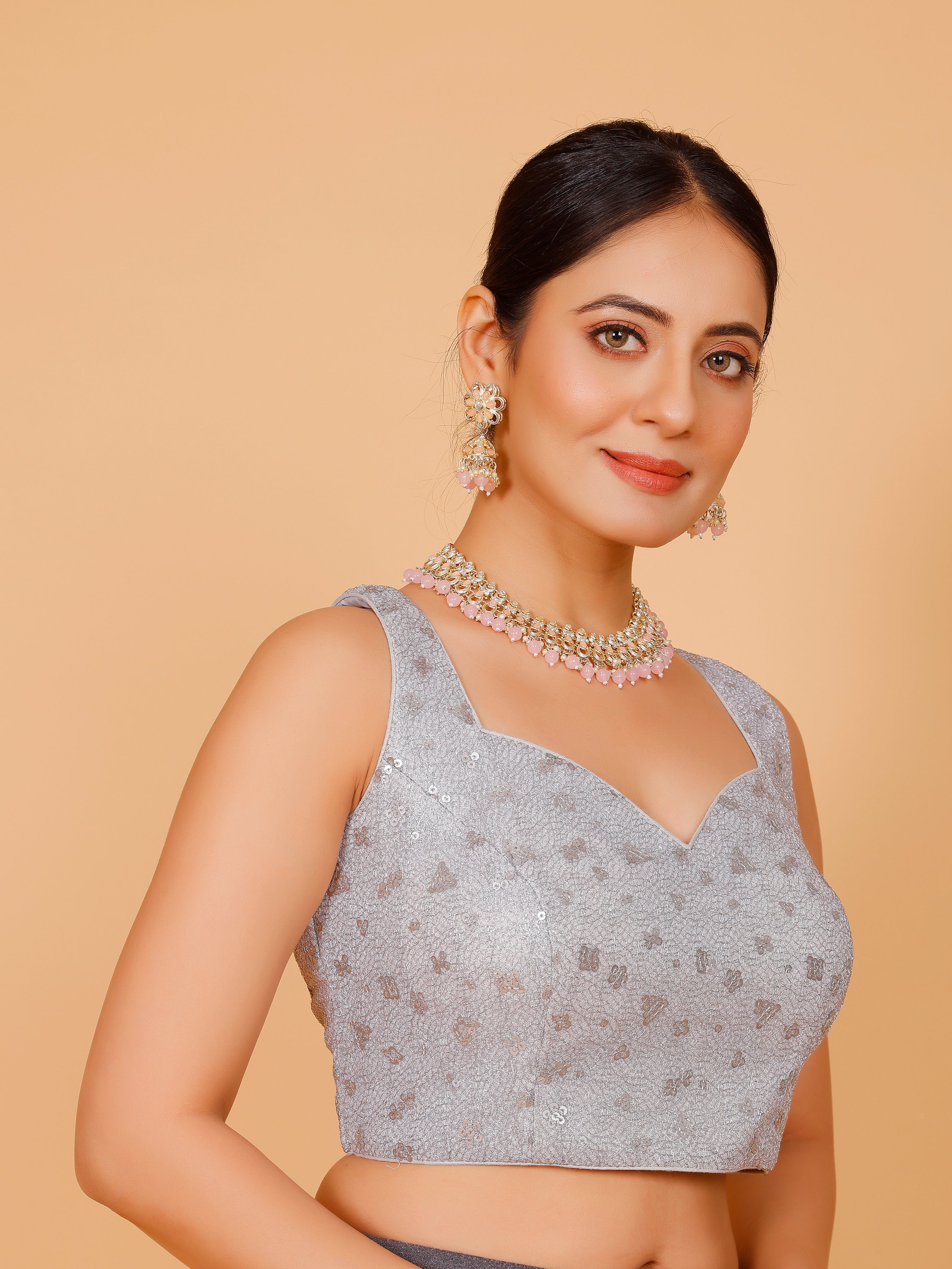 Silk Sequin Tiki Work Blouse - Roop Darshan