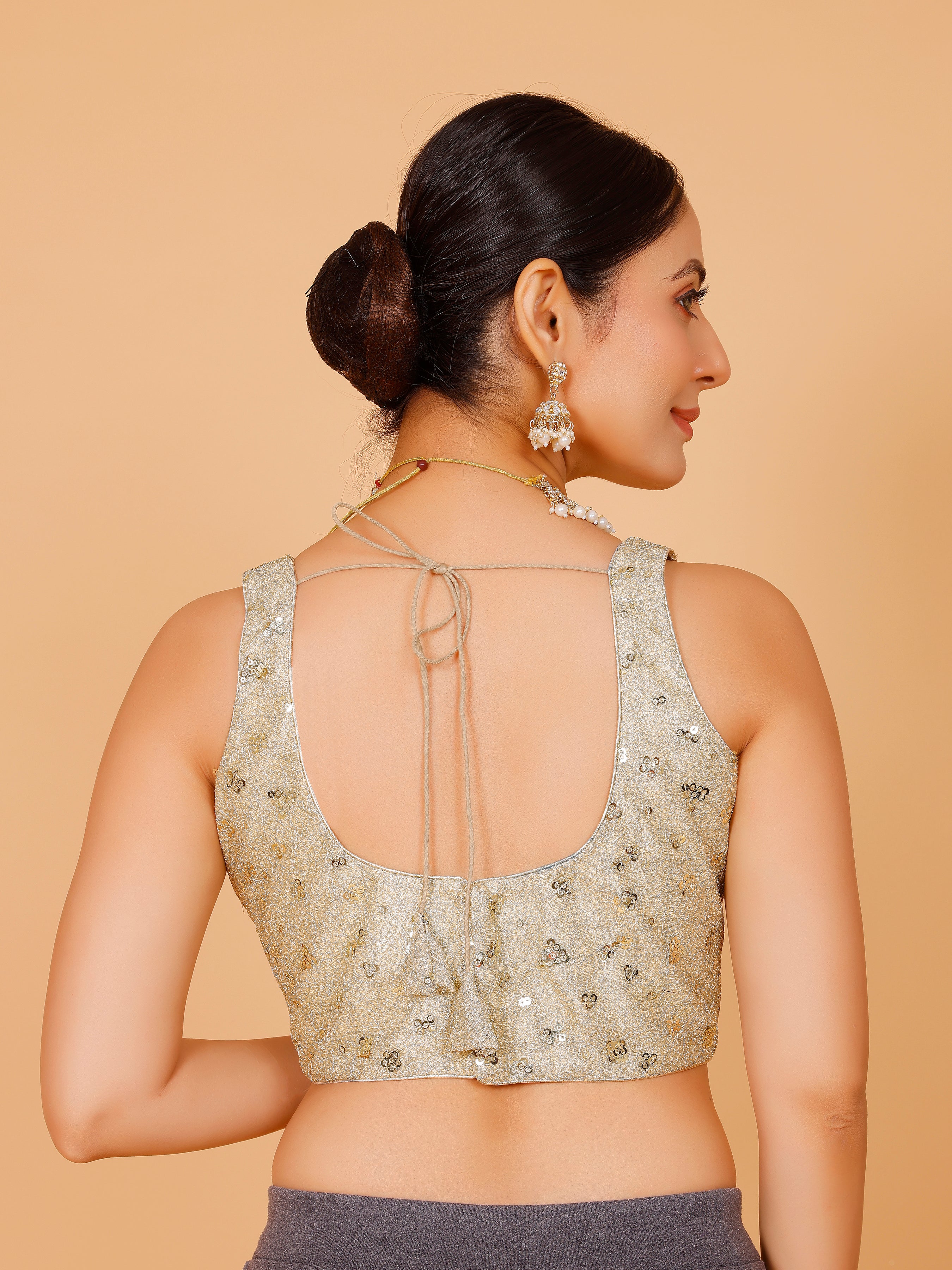 Silk Sequin Tiki Work Blouse - Roop Darshan