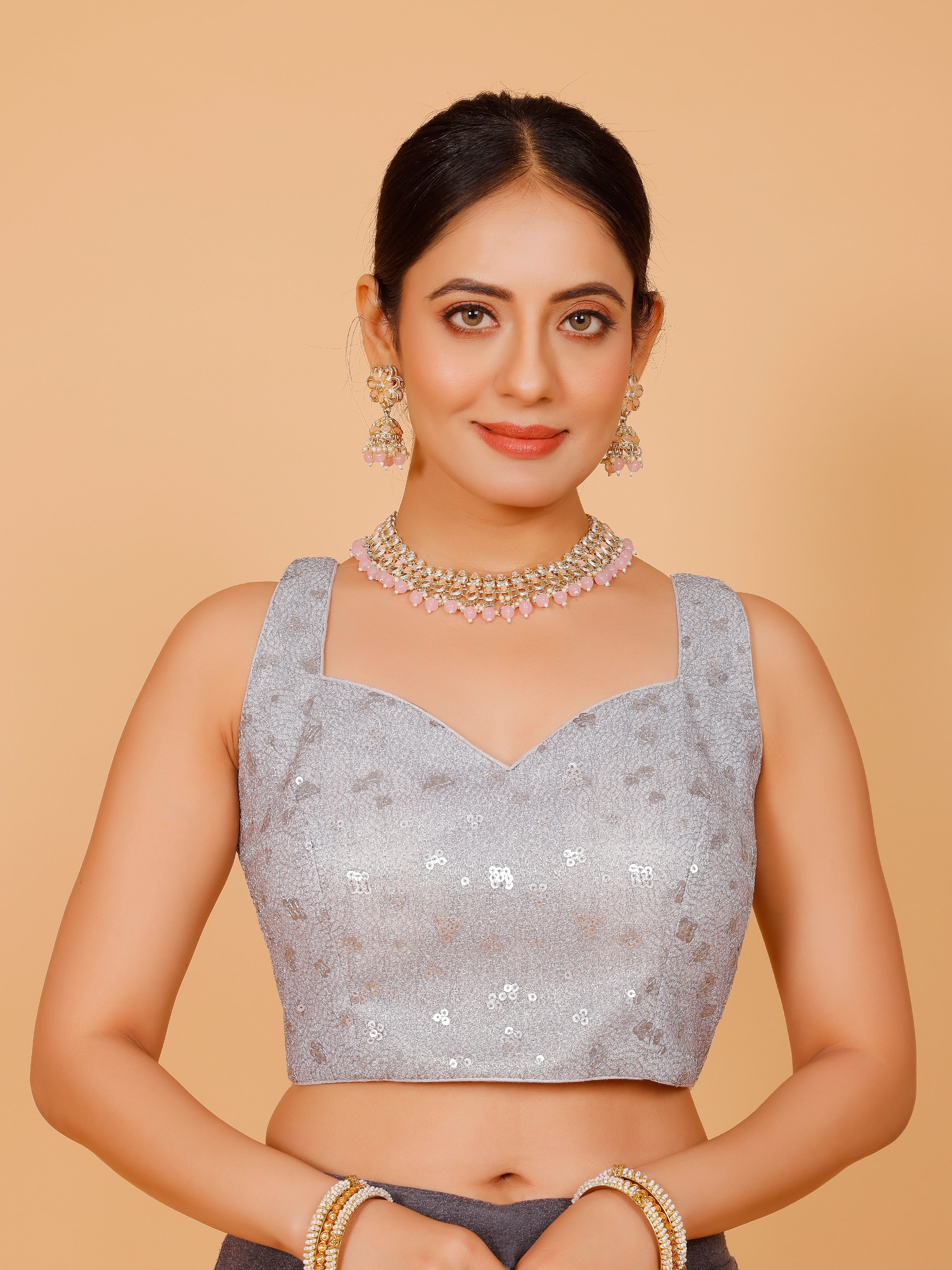 Silk Sequin Tiki Work Blouse - Roop Darshan
