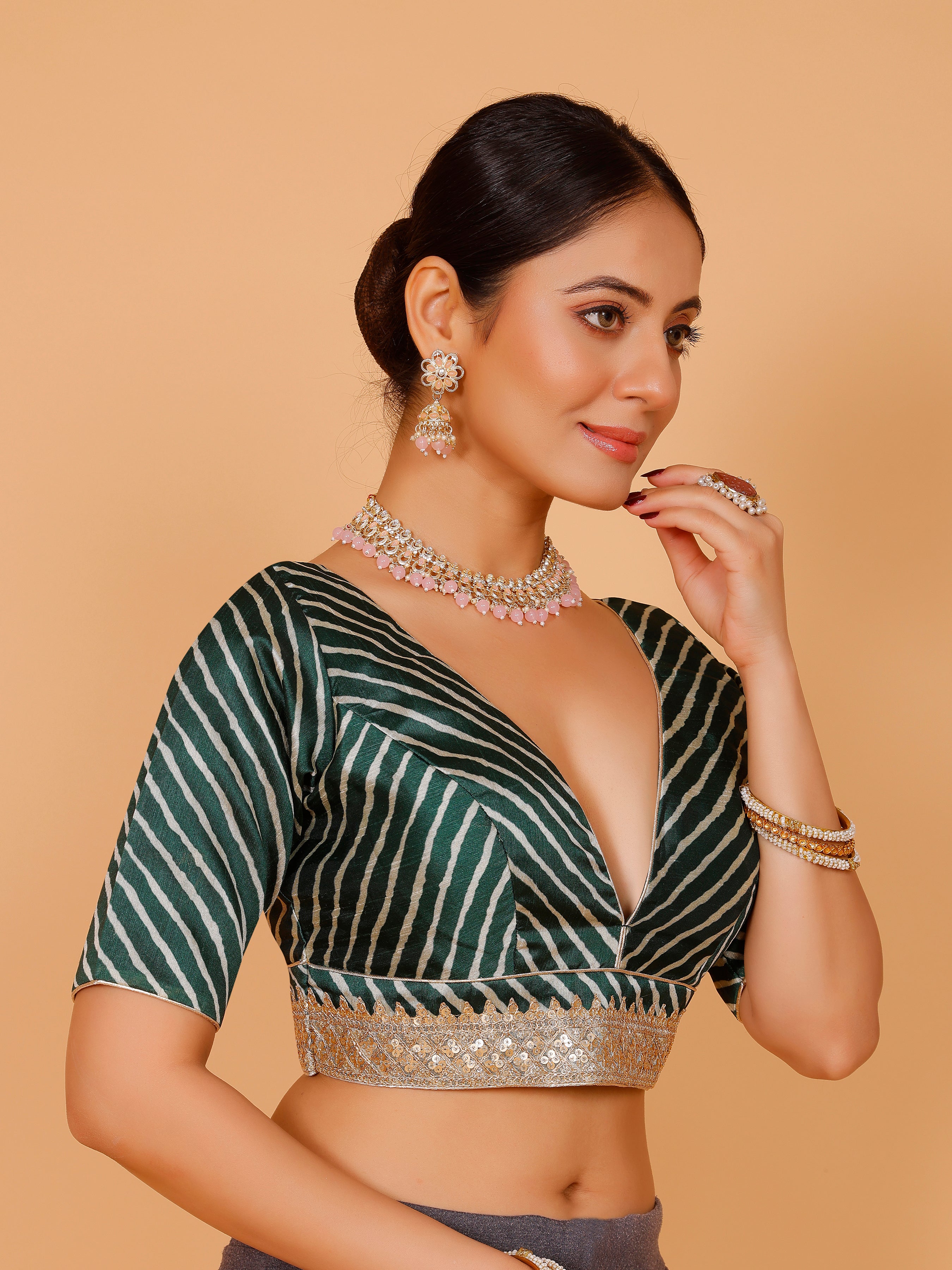 Silk Zari Tiki Work Blouse - Roop Darshan