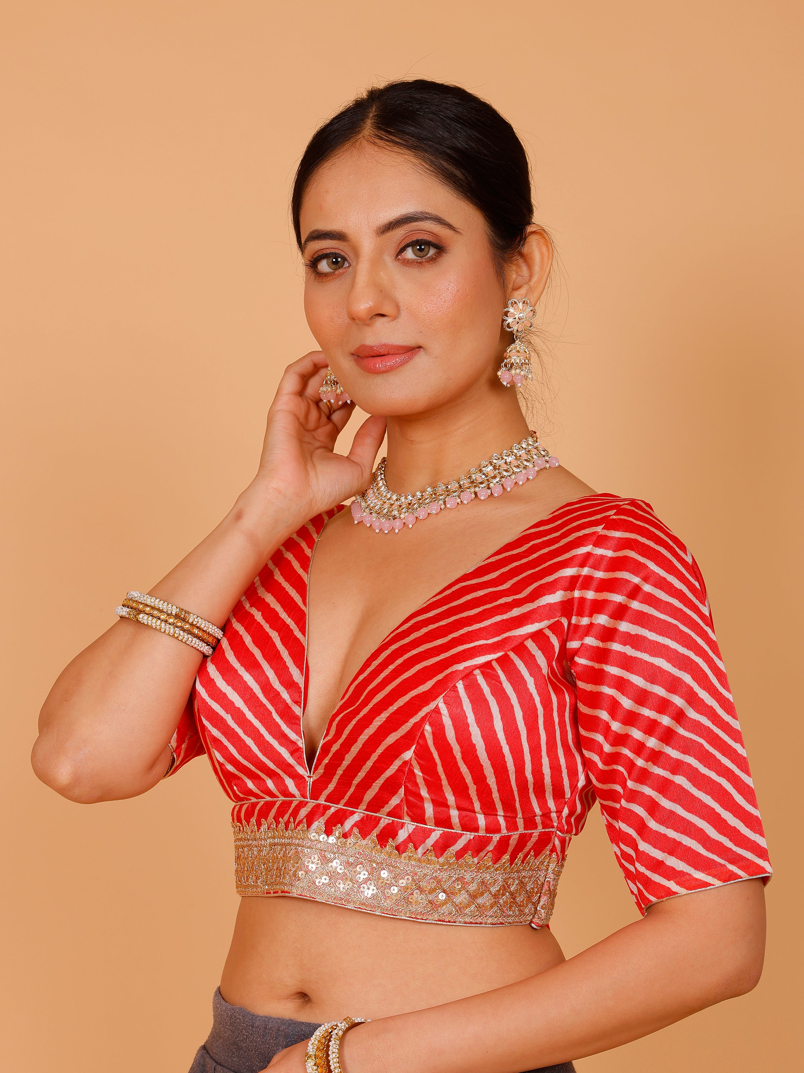 Silk Zari Tiki Work Blouse - Roop Darshan