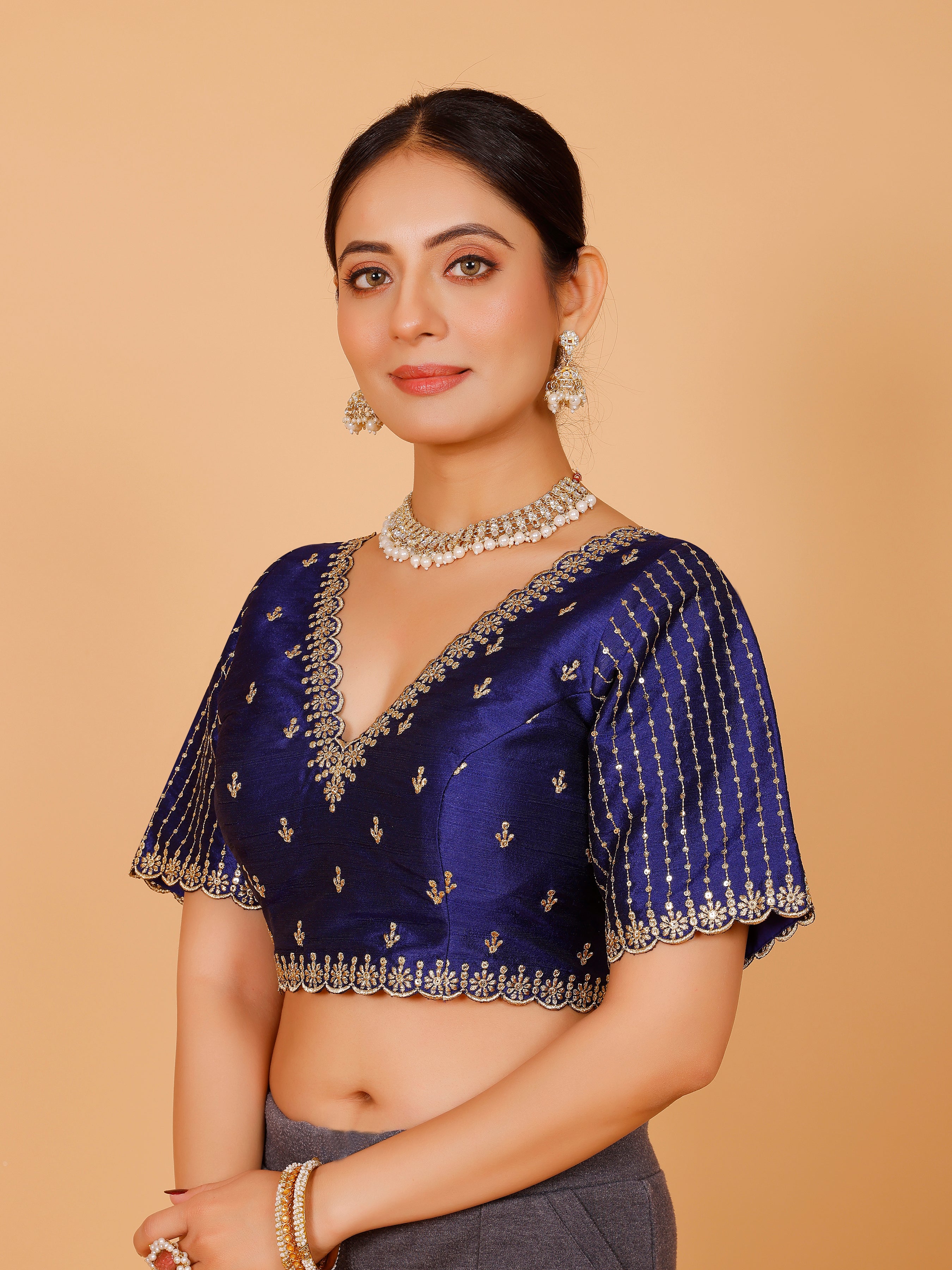 Silk Zari Work Blouse - Roop Darshan