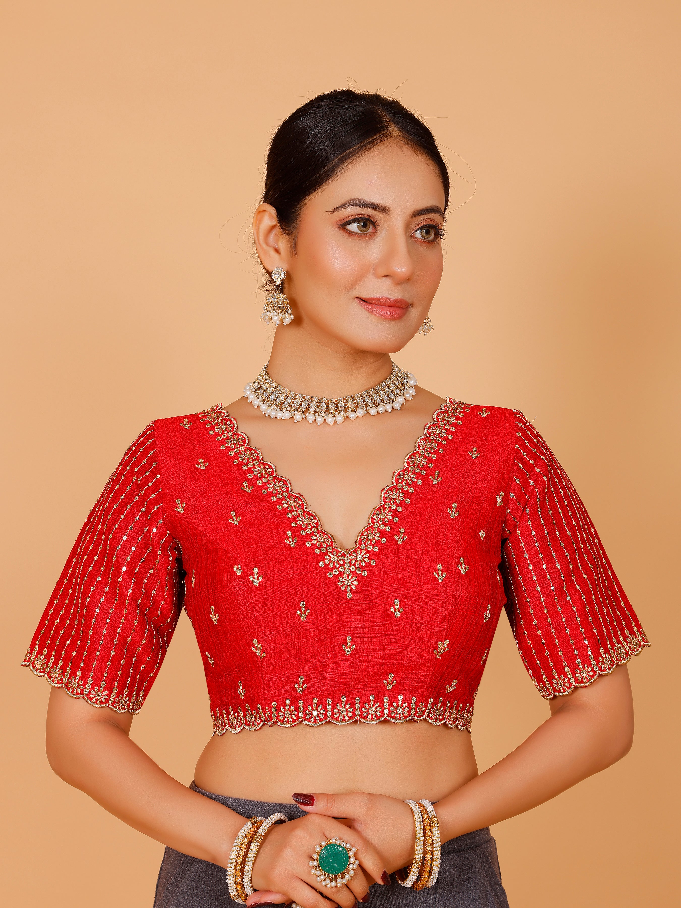 Silk Zari Work Blouse - Roop Darshan