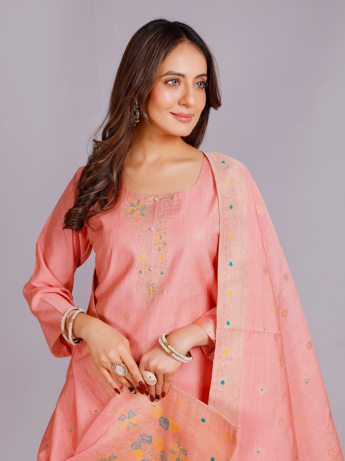 Nisha Silk Straight Kamiz & Pant